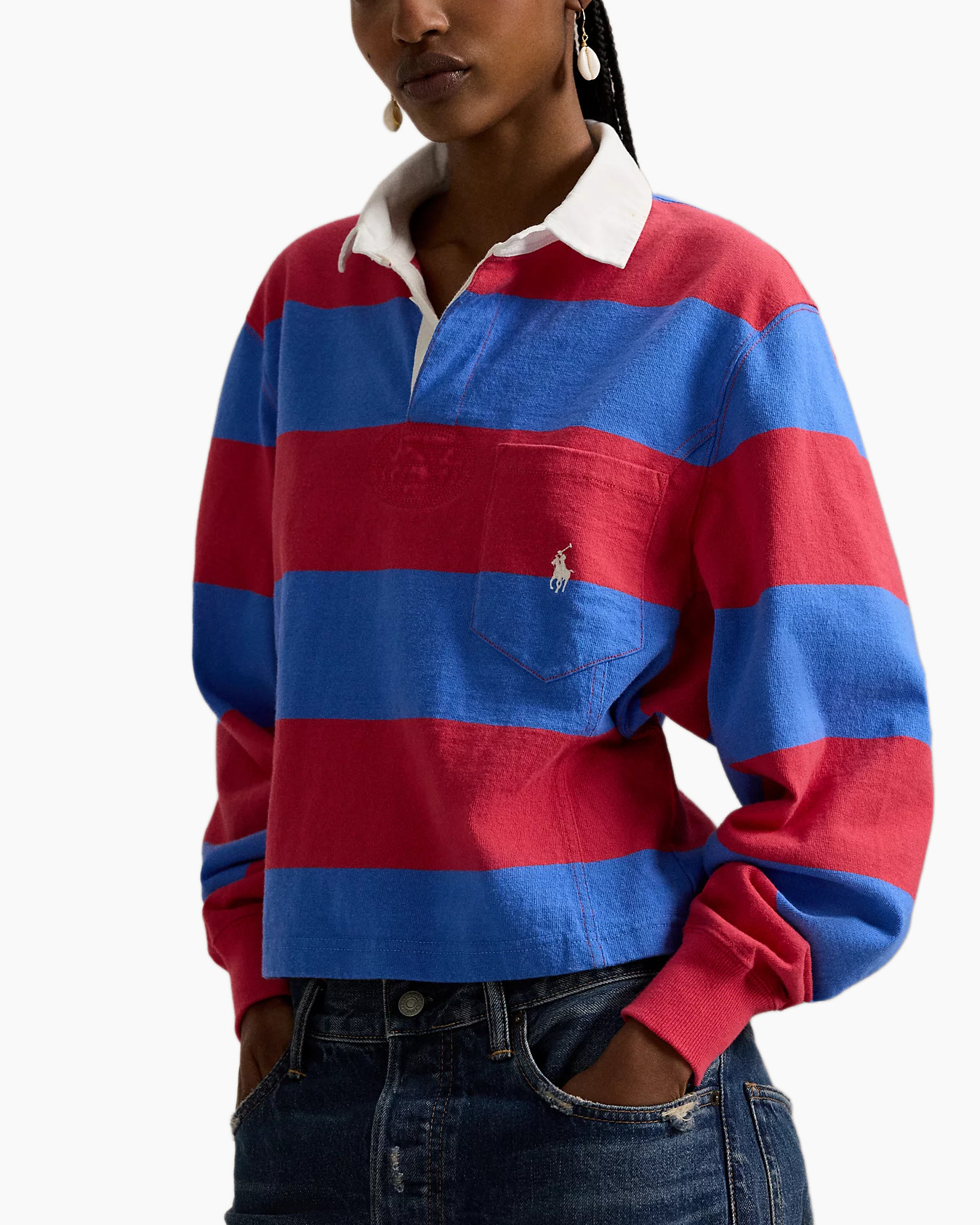 Shirt, Fleece, Trui, Lange mouwen, Jeans