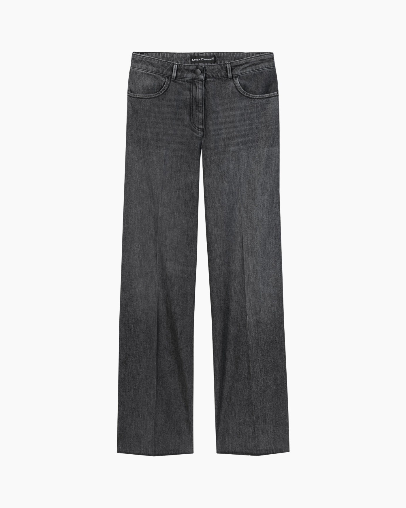 spijkerbroek, donkere wassing, volledige lengte, broek, denim