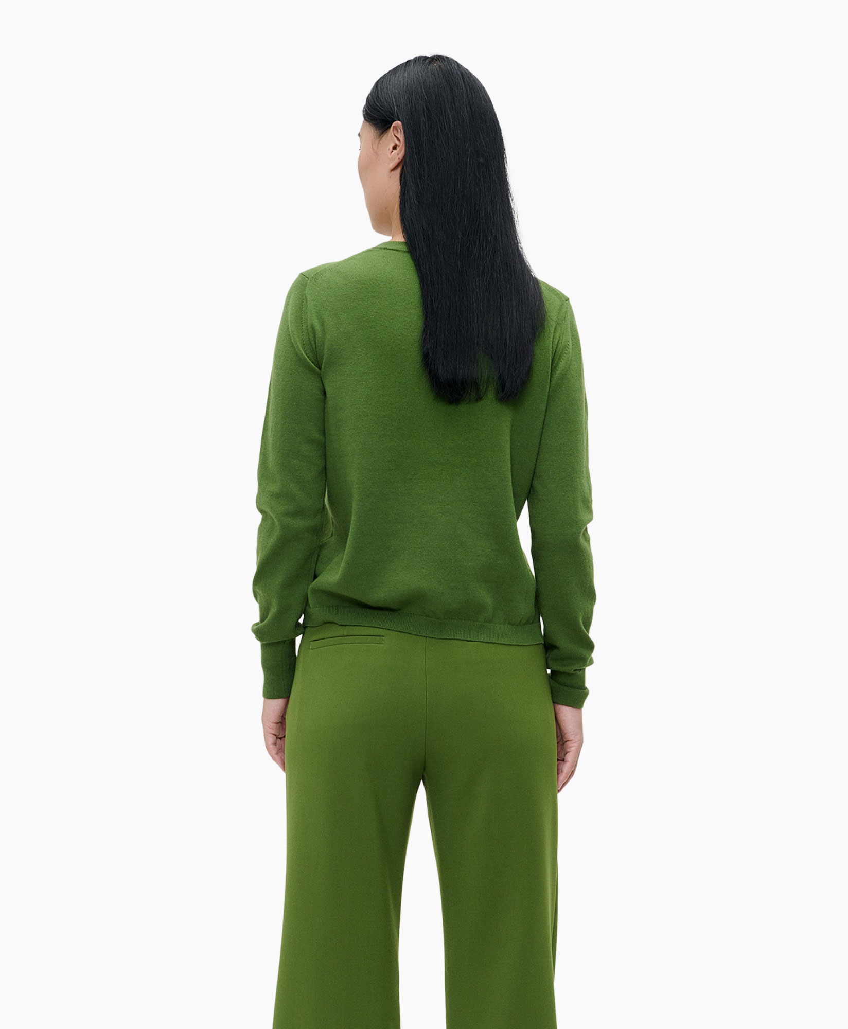 Vest Cashmere R Neck Groen