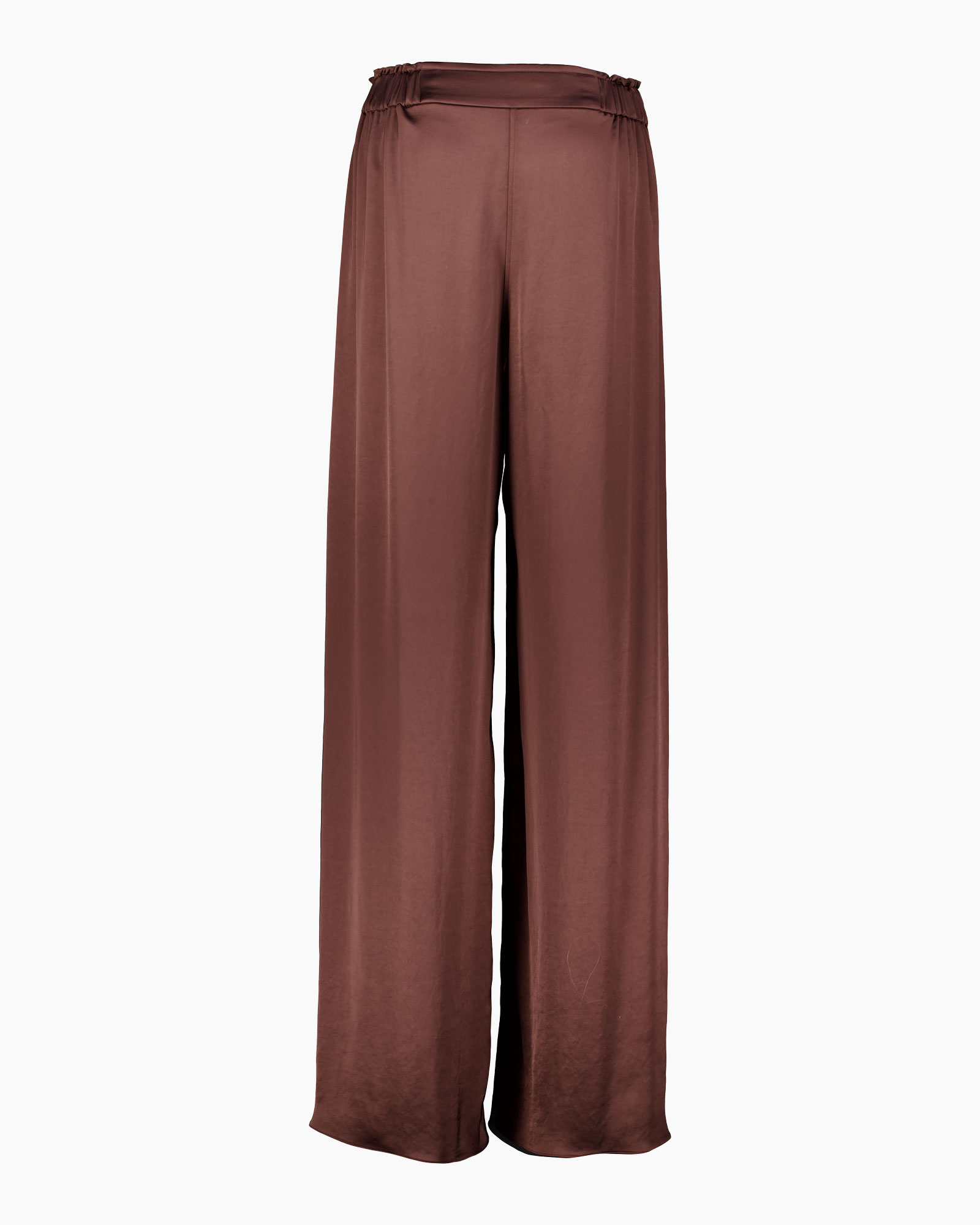 broek, wijdgaande, palazzo, bruin, zachtglans