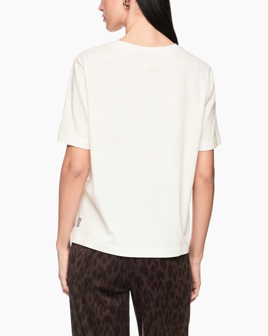 grafische tee, t-shirt, korte mouw, dierprint, wit
