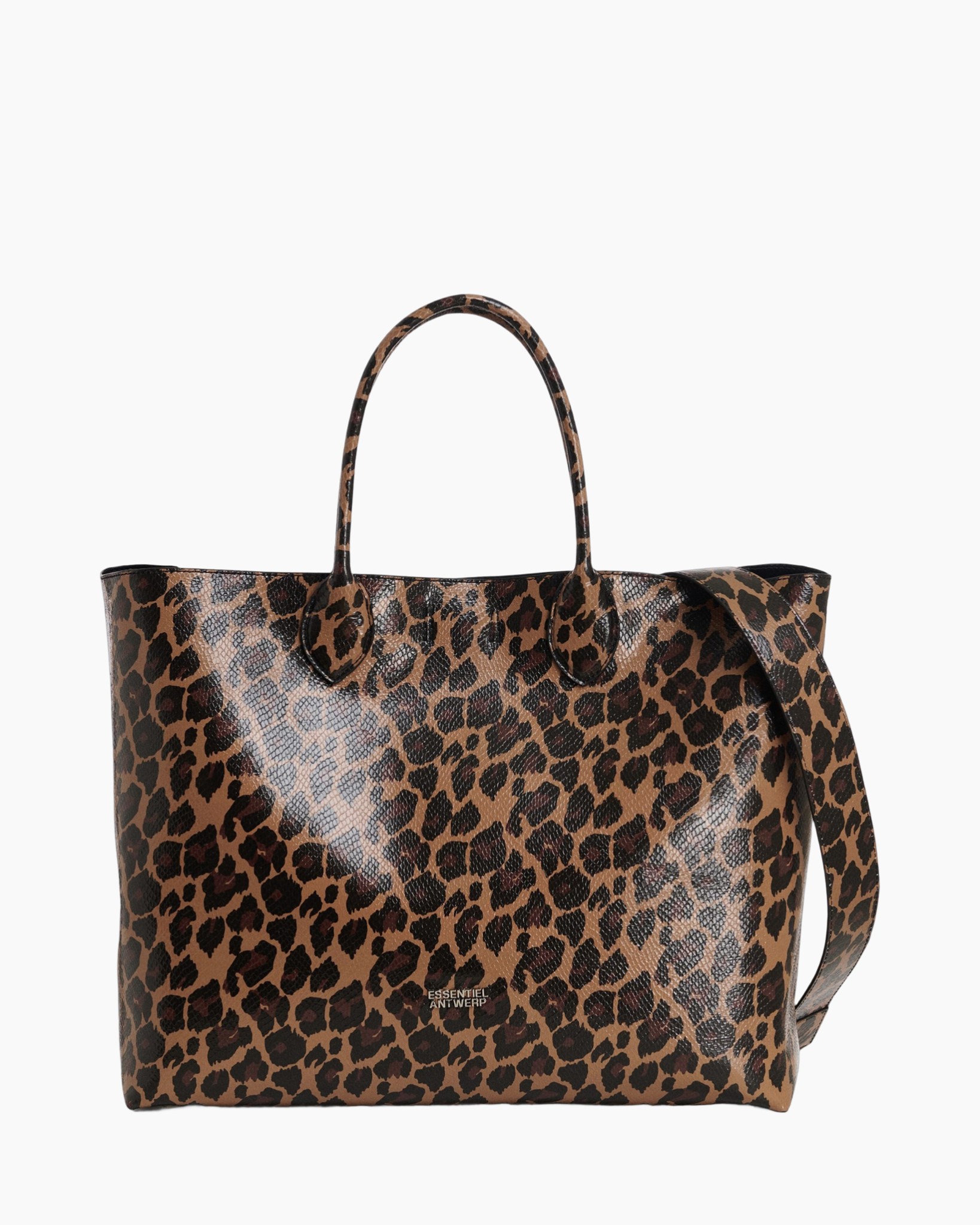 leopard print, tote tas, handtas, schouderband, polyurethaan leer