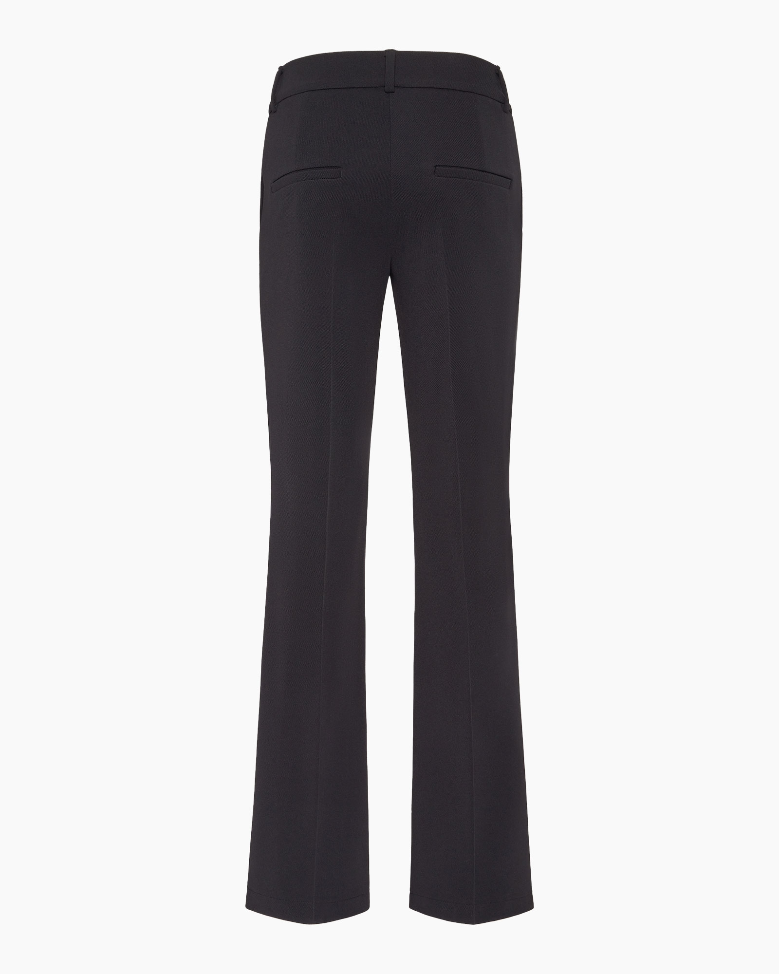 broeken, pantalon, flared, zwart, rugzakzakken