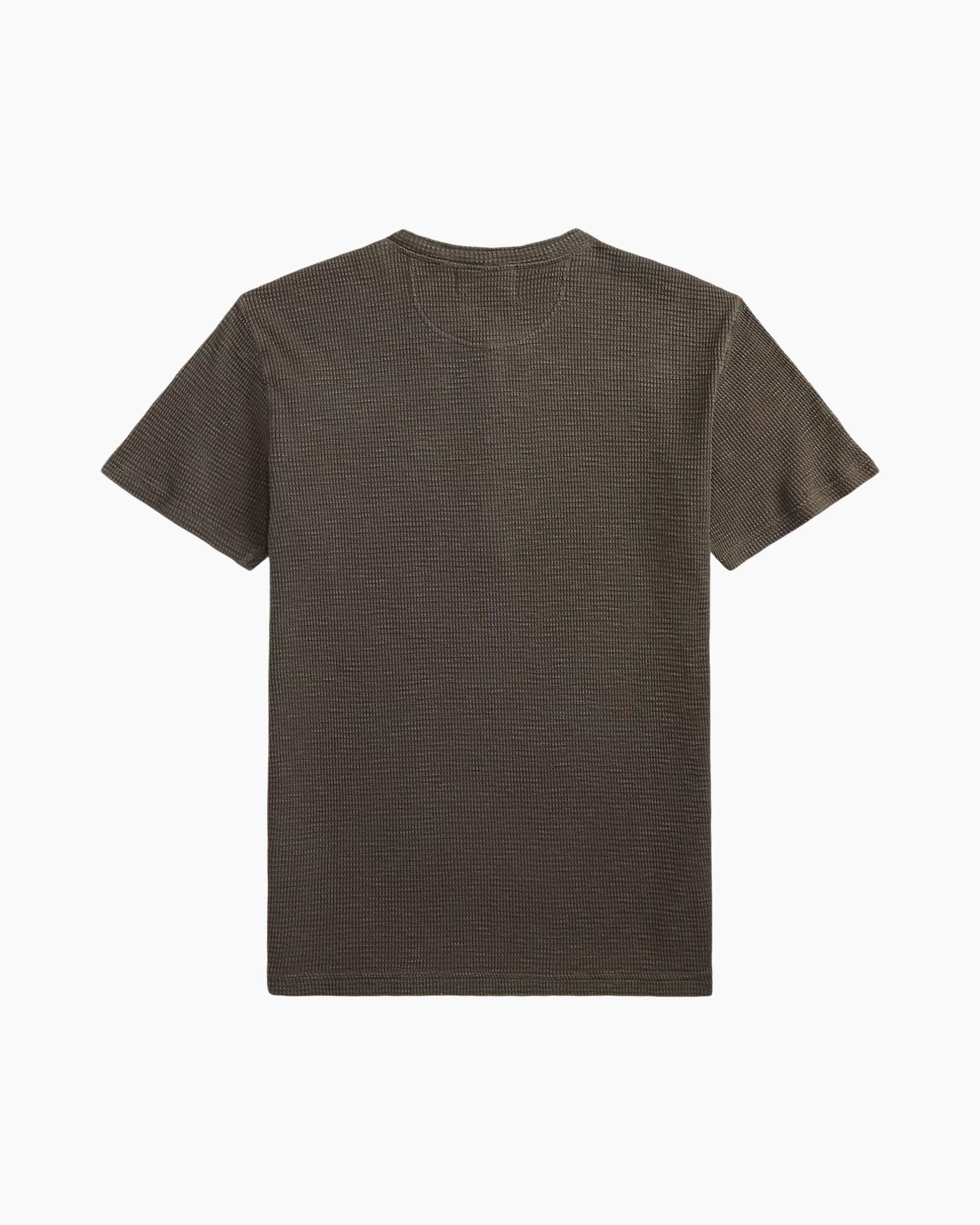 hemdeshirt, t-shirt, korte-mouwen, linnen-achtig, bruin