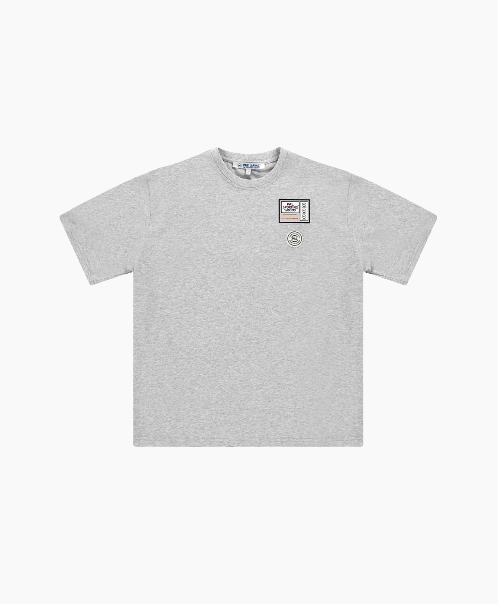 t-shirt, grijs, korte mouwen, patch logo, rond hals