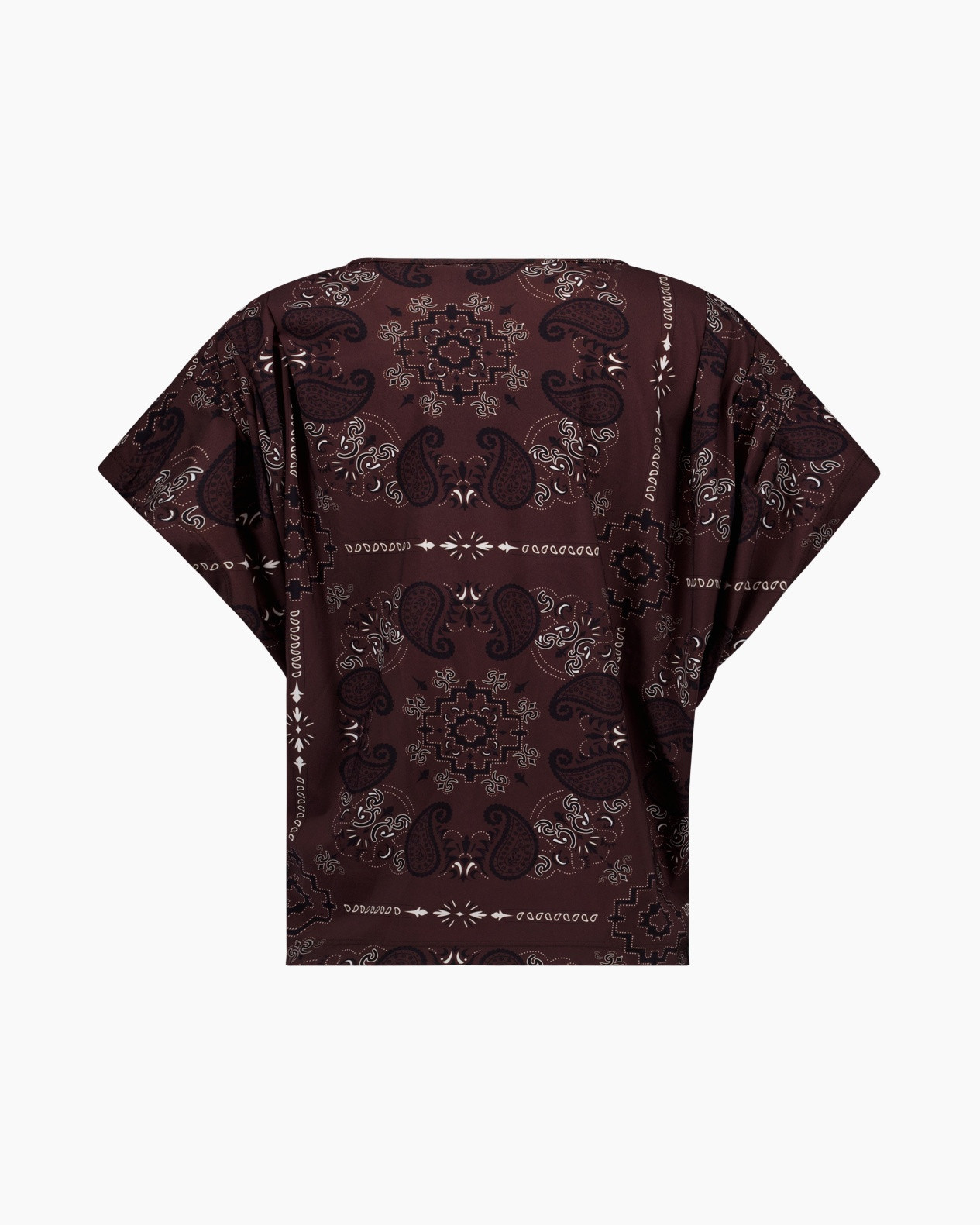 kimono, bandana pattern, paisley, maroon, loose fit