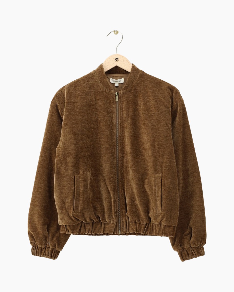 bomberjacke, Velours, braun, Reißverschluss, Taschen