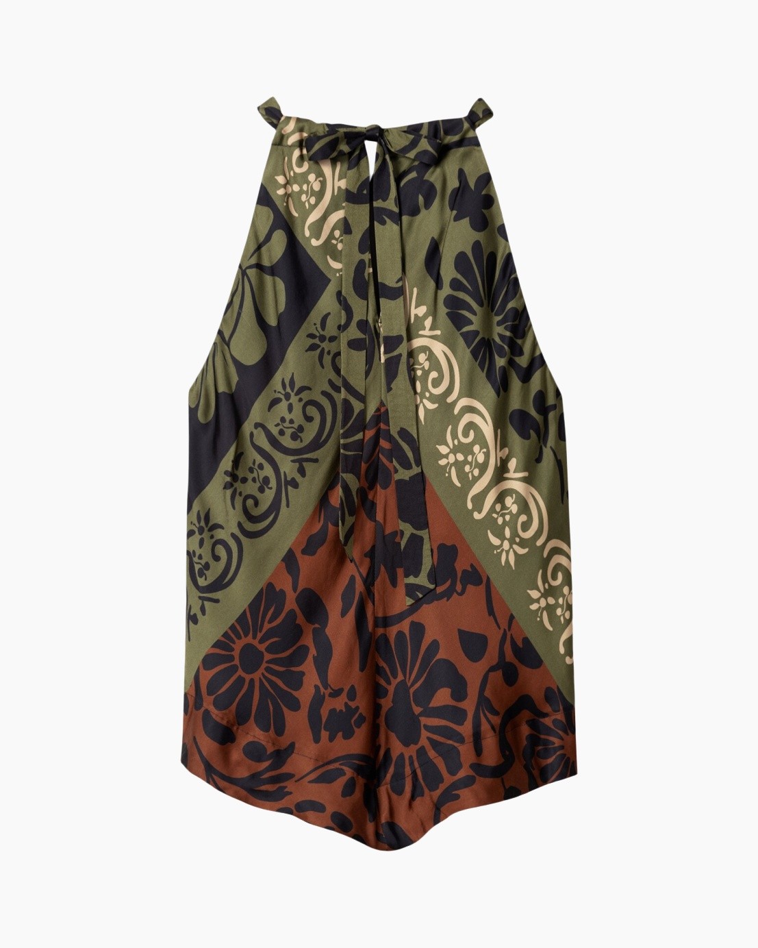 cape, jurk, halter, abstract bloemmotief, multikleurig