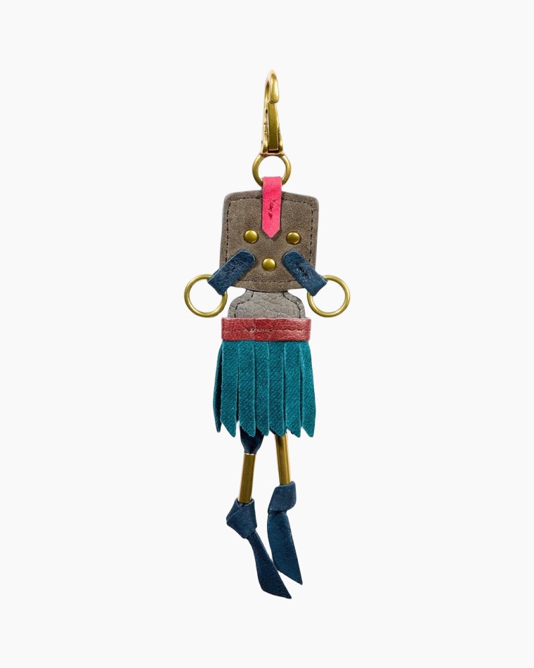 leer, sleutelhanger, bedels, tassel, multicolor