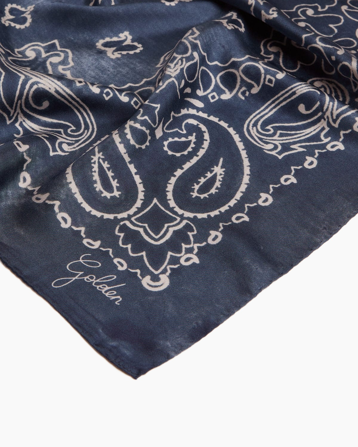 bandana, sjaal, paisley, blauw, vierkant