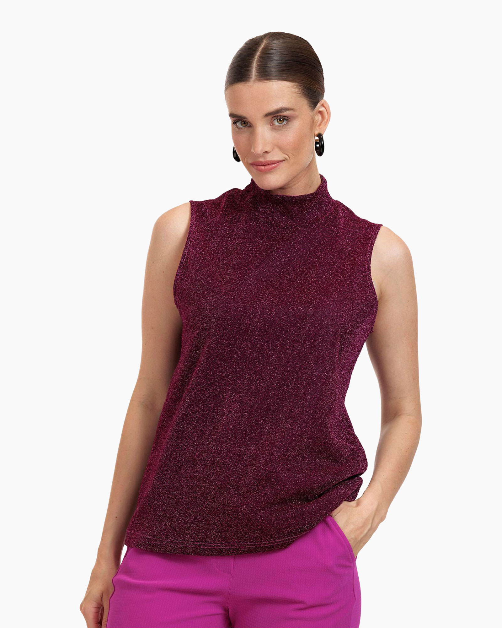 Top Faith Sls Glitter Top Paars