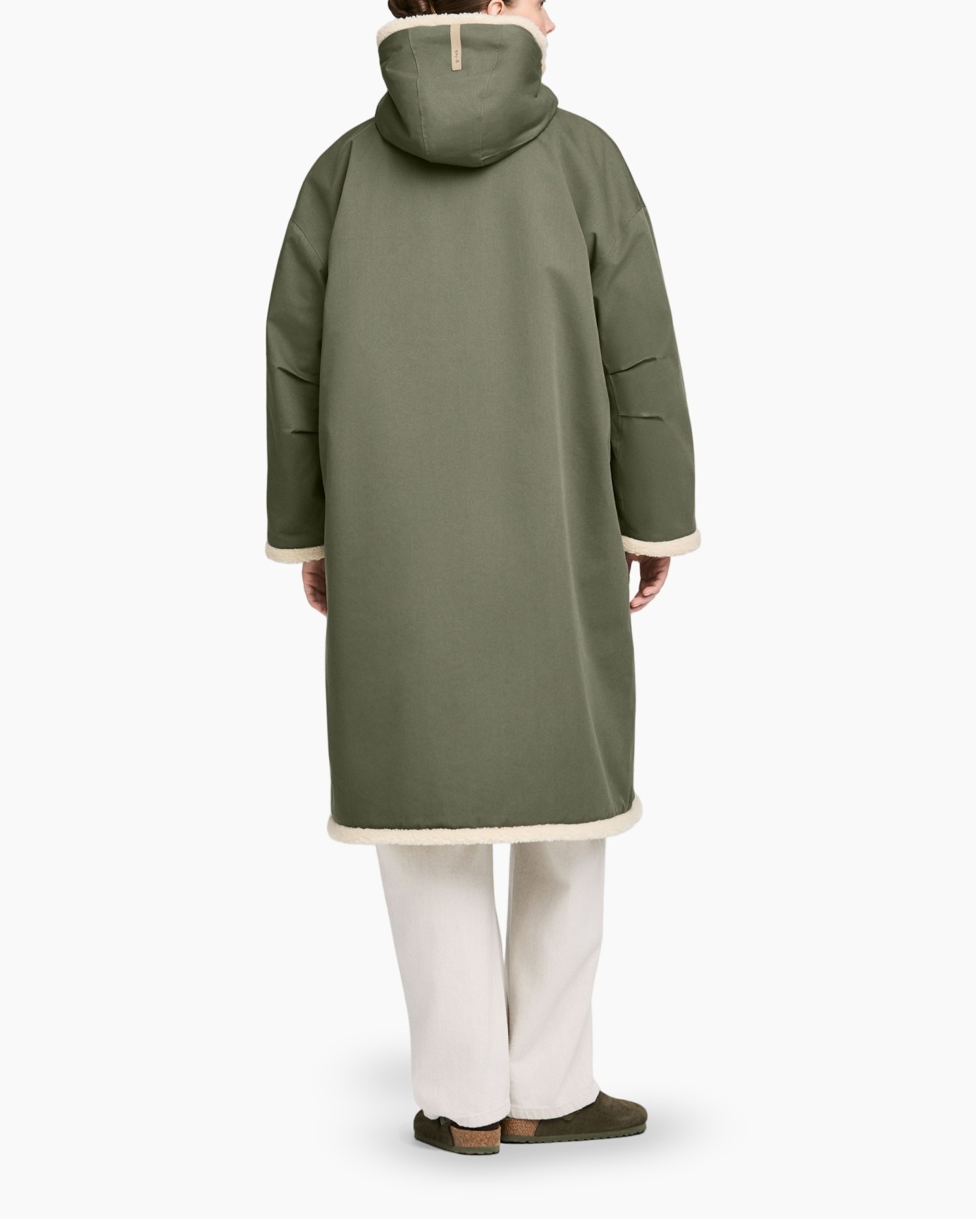 jas, parka, olijfgroen,  shearling, lang