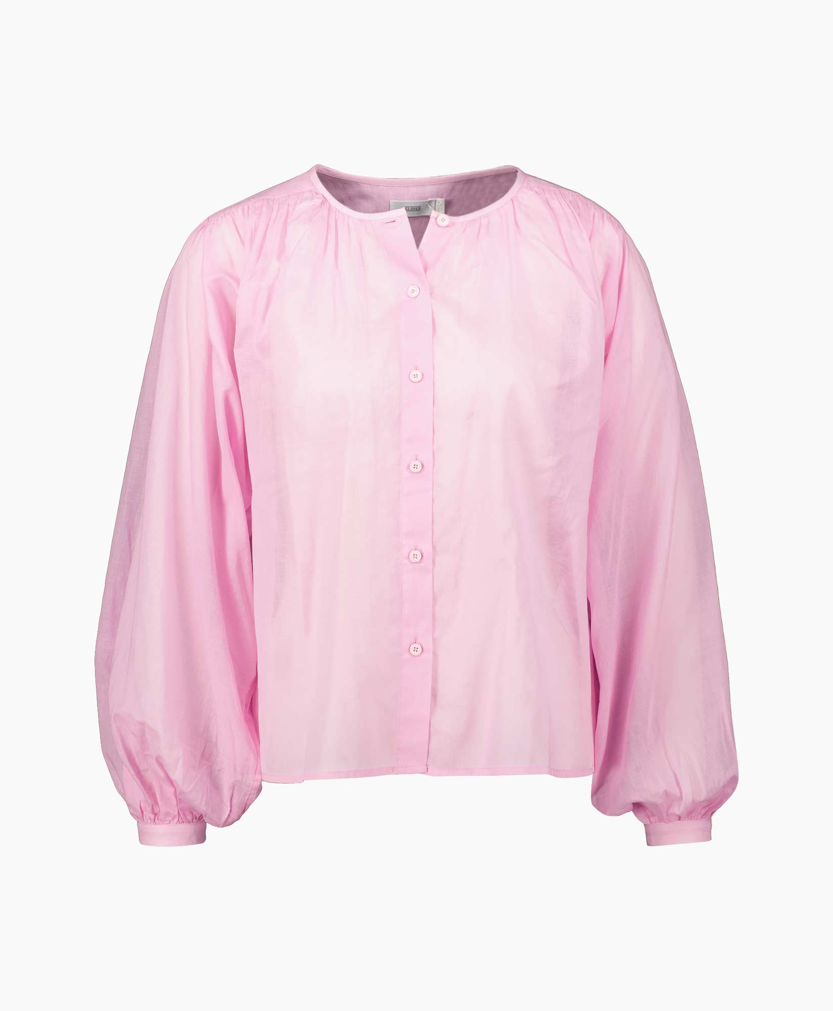Closed Blouse Gathered Blouse Pink