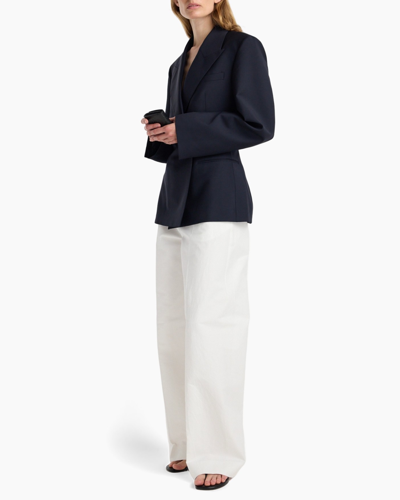 blazer, blazer marine, blazer noir, ajusté, pantalon wide