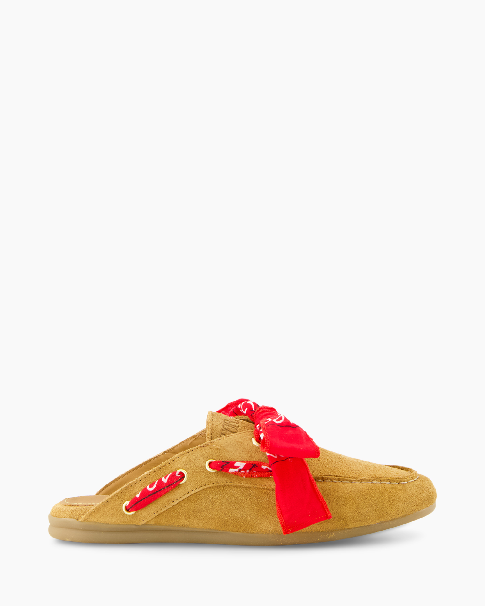 pantoffels, moccasines, suede, rode strik, casual schoeisel