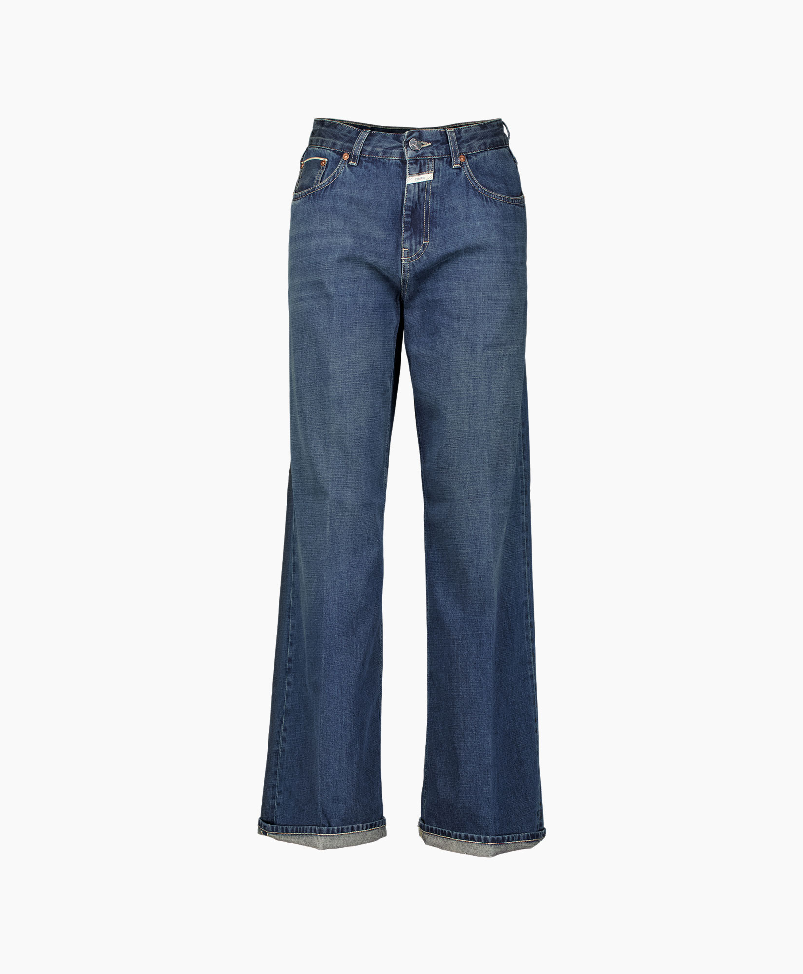 spijkerbroek, denim, wijdtes/pijp breed, blauw, broek