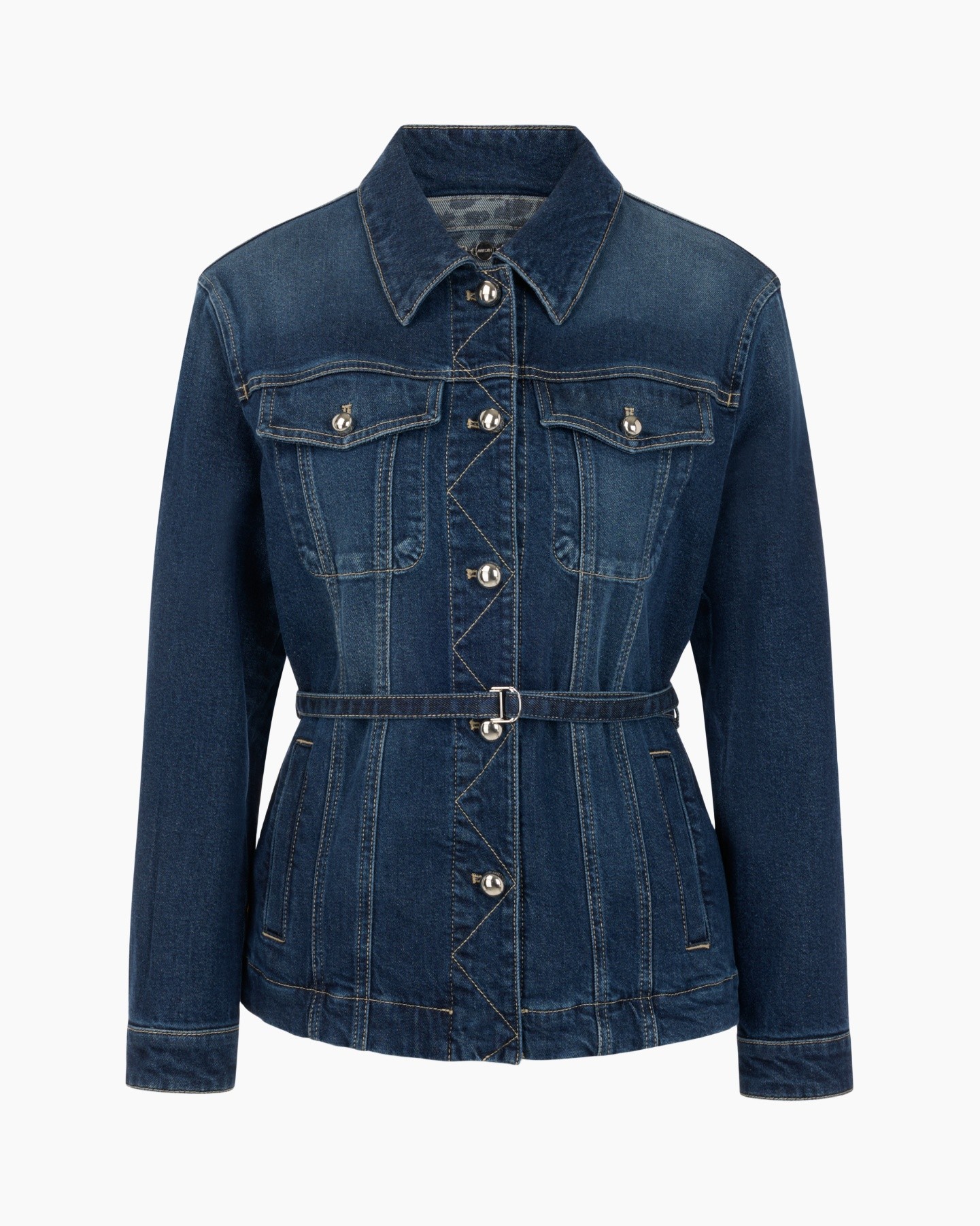 denimjacket, spijkerjas, getailleerde jas, knopen voorzijde, vier zakken