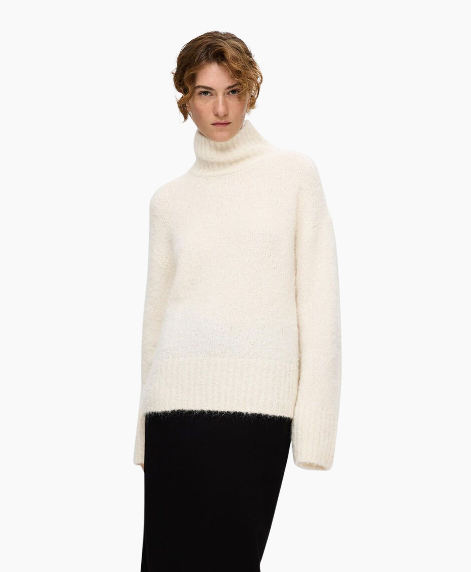 Gebreide Trui Gabella Ls Knit High-neck W Off White