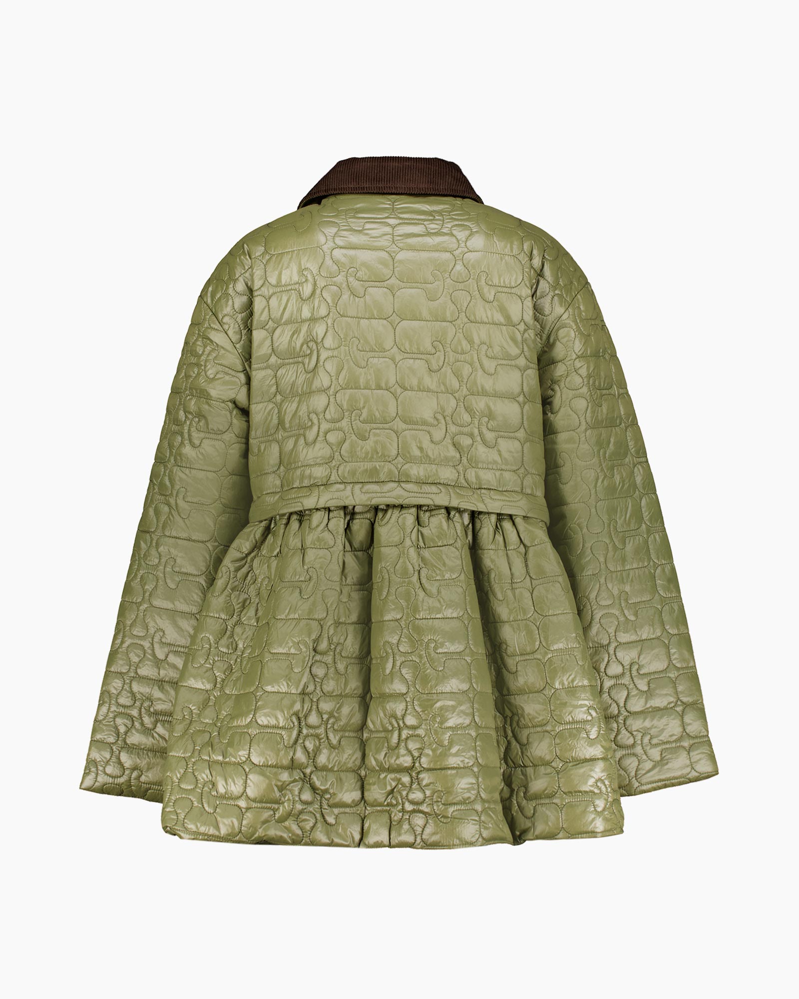 Jack Shiny Quilt Midi  Donker Groen