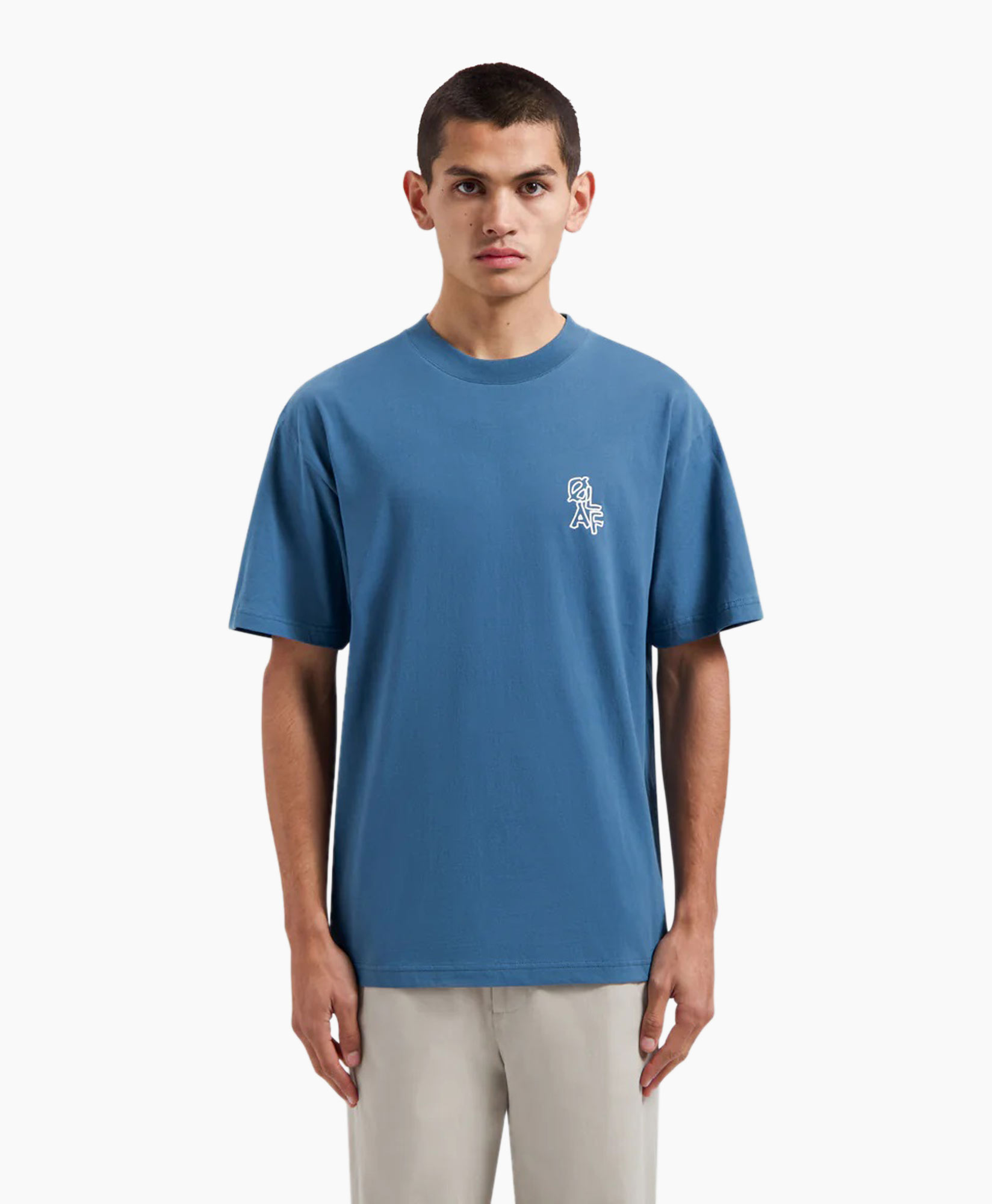 T-shirt Korte Mouw Layered Logo Blauw