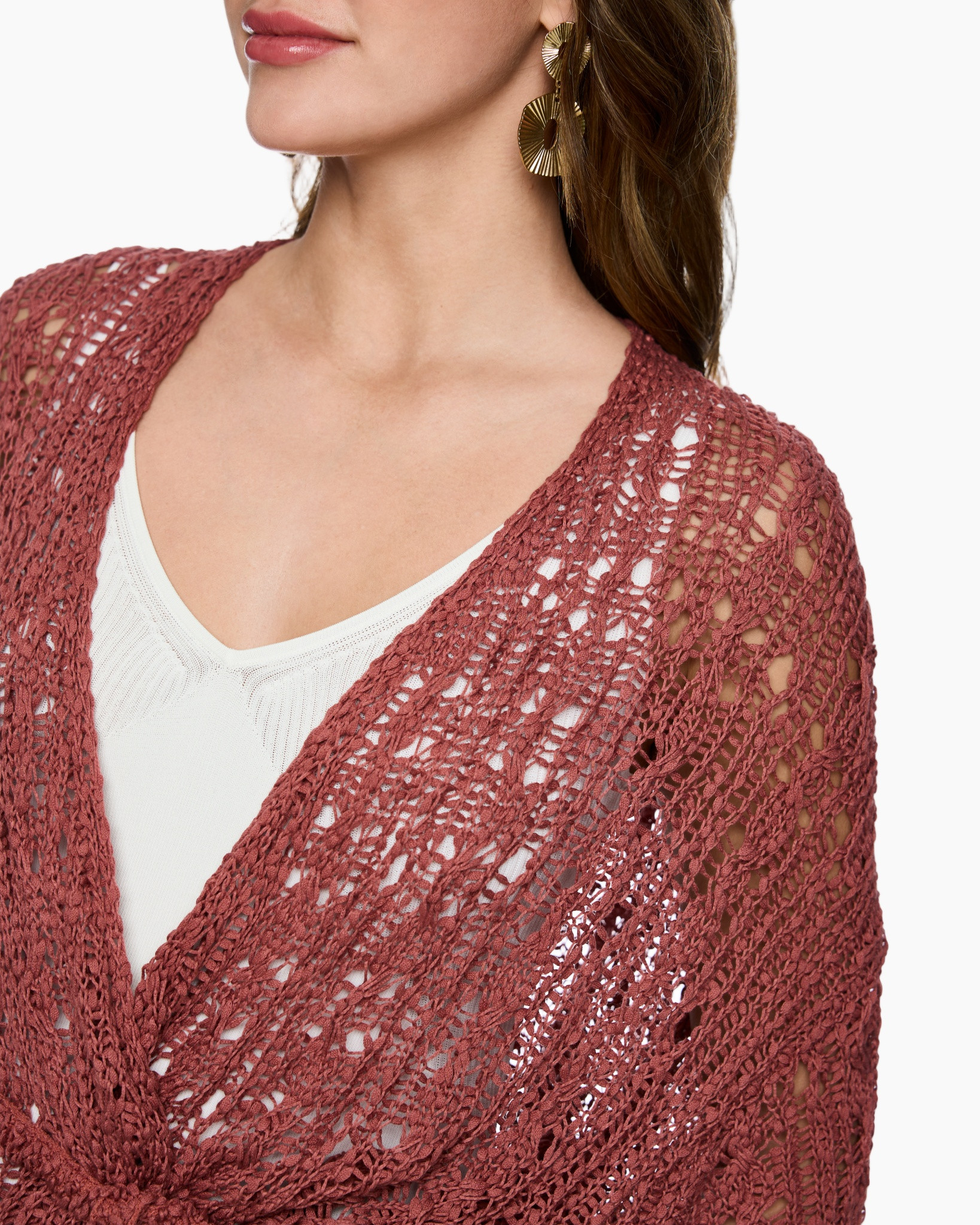 cardigan, crochet, open-knit, turkish, rose