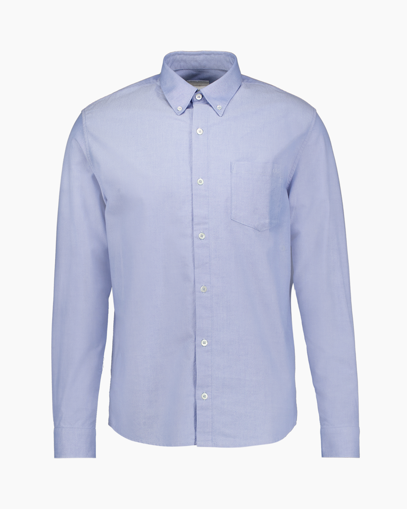 hemd voor heren, knopsluiting, lange mouw, lichtblauw, zak, hemd, knopsluit, lange mouwen, oxford, zak