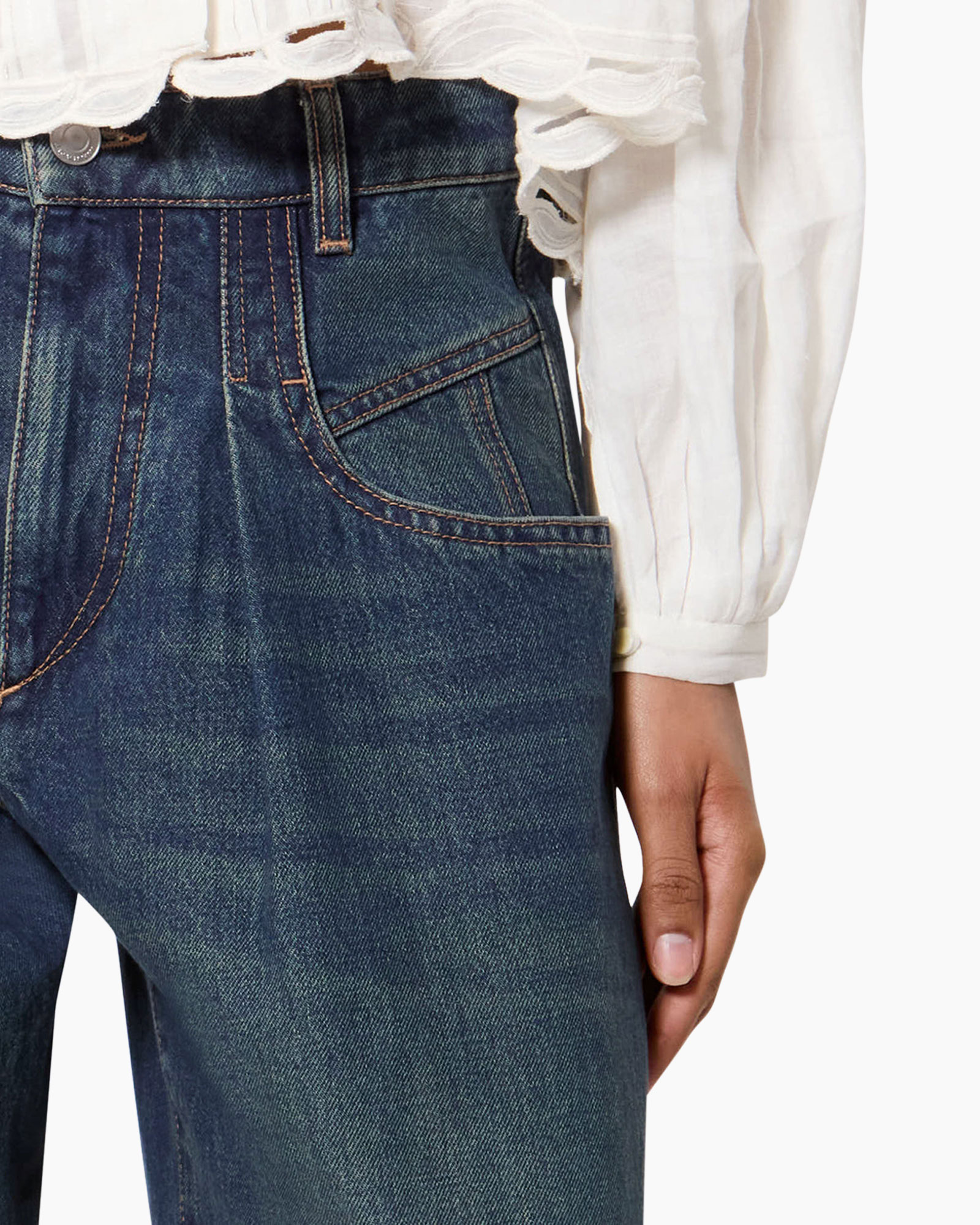 spijkerbroek, denim, broek, zak, riemlus