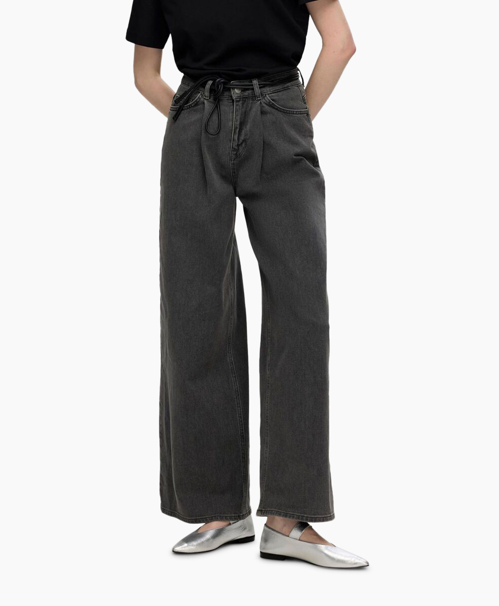 Jeans Olivia-gry Hw Extra Wide Jeans Grijs