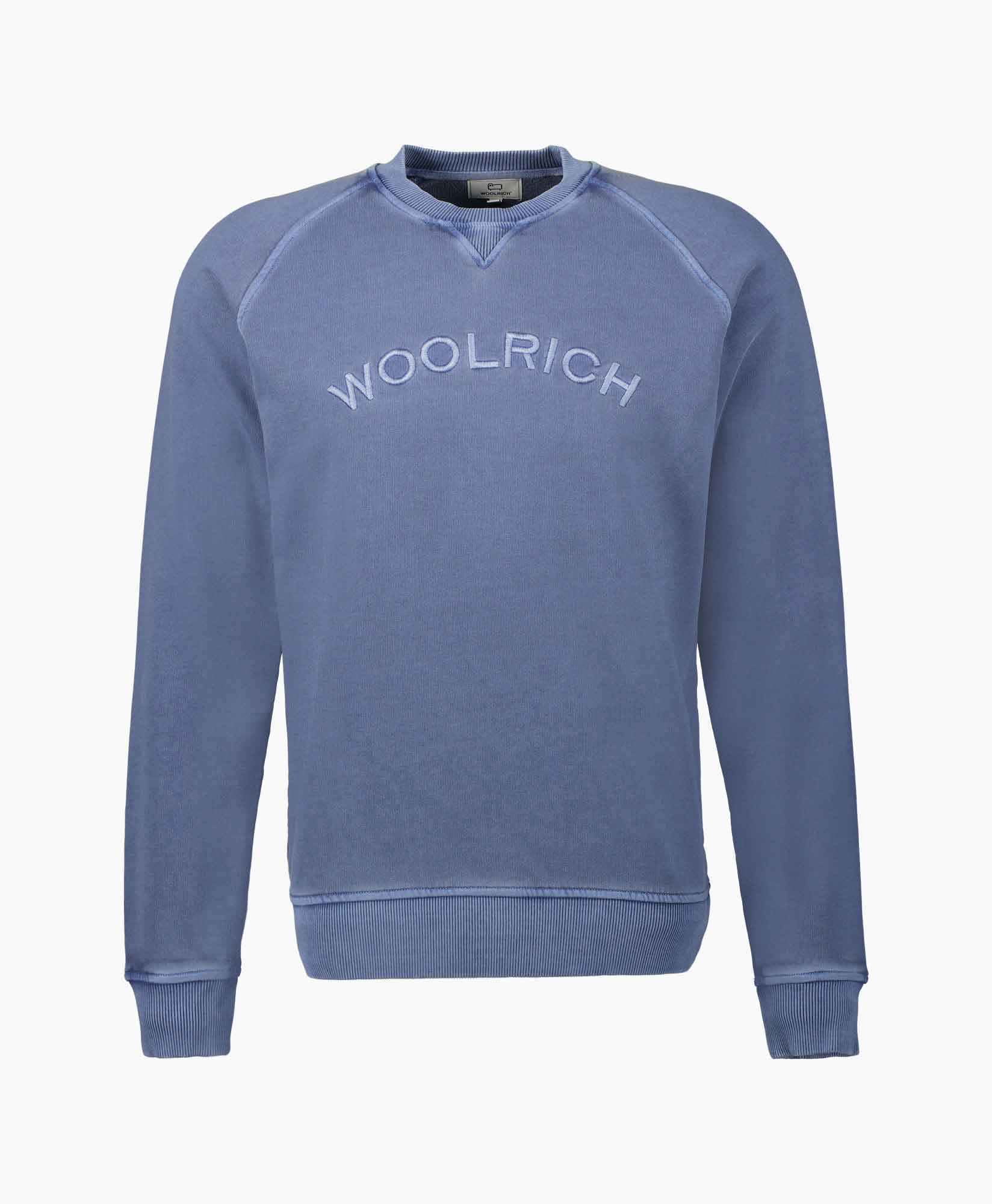 pop micro Klein Woolrich Sweater Varsity midden blauw