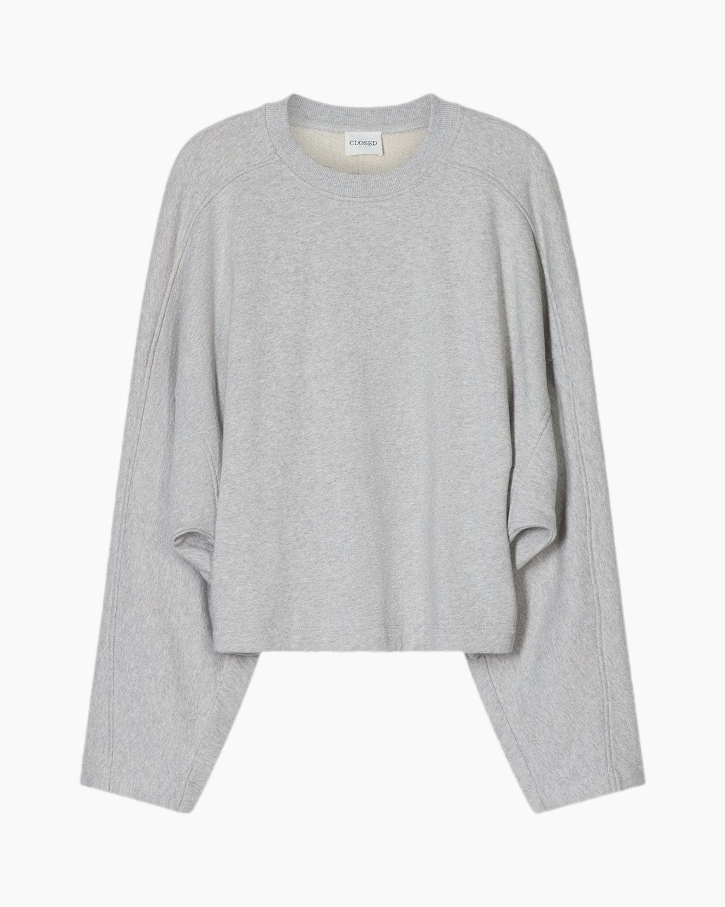 gray, crewneck, long sleeve, cotton, sweatshirt