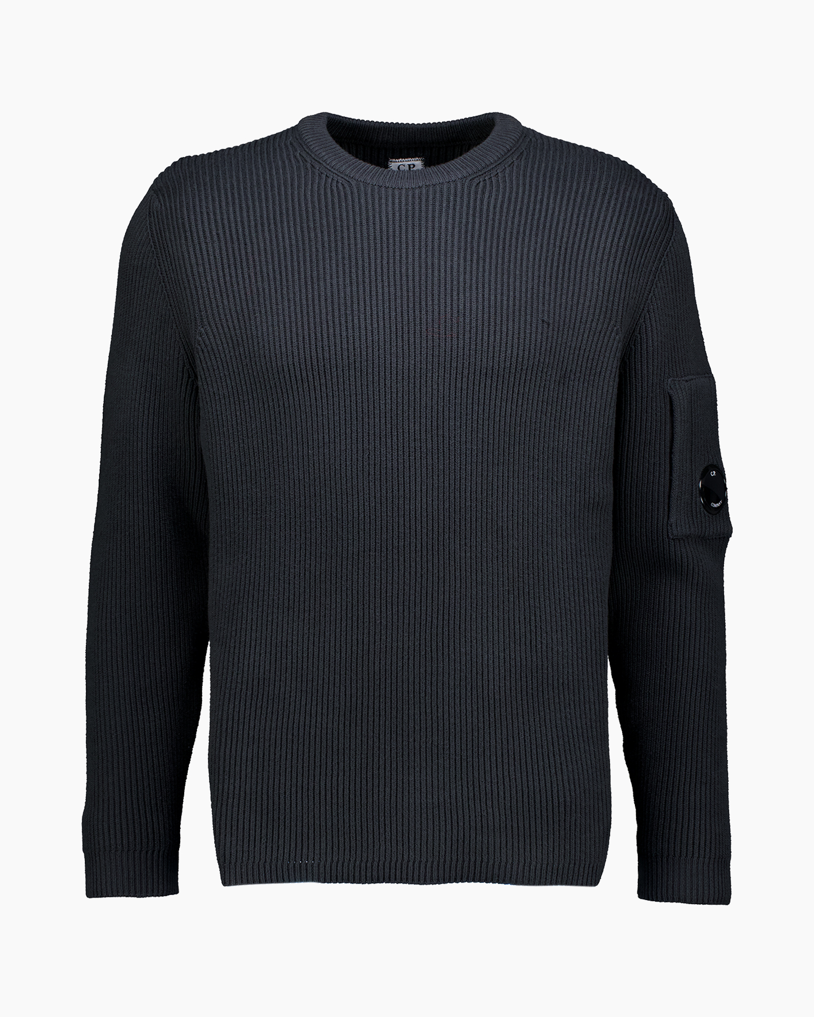 Gebreide Trui Full Rib Crewneck Sweater Antraciet