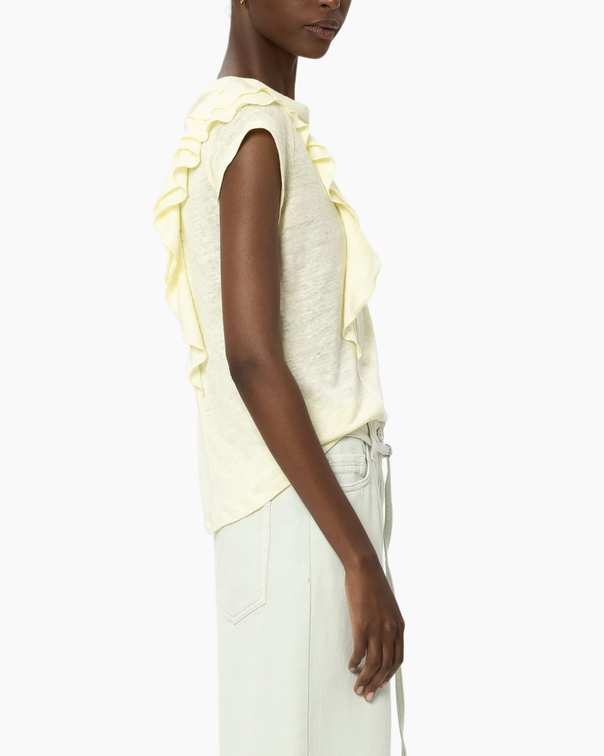 sleeve, ruffle, top, puff, yellow