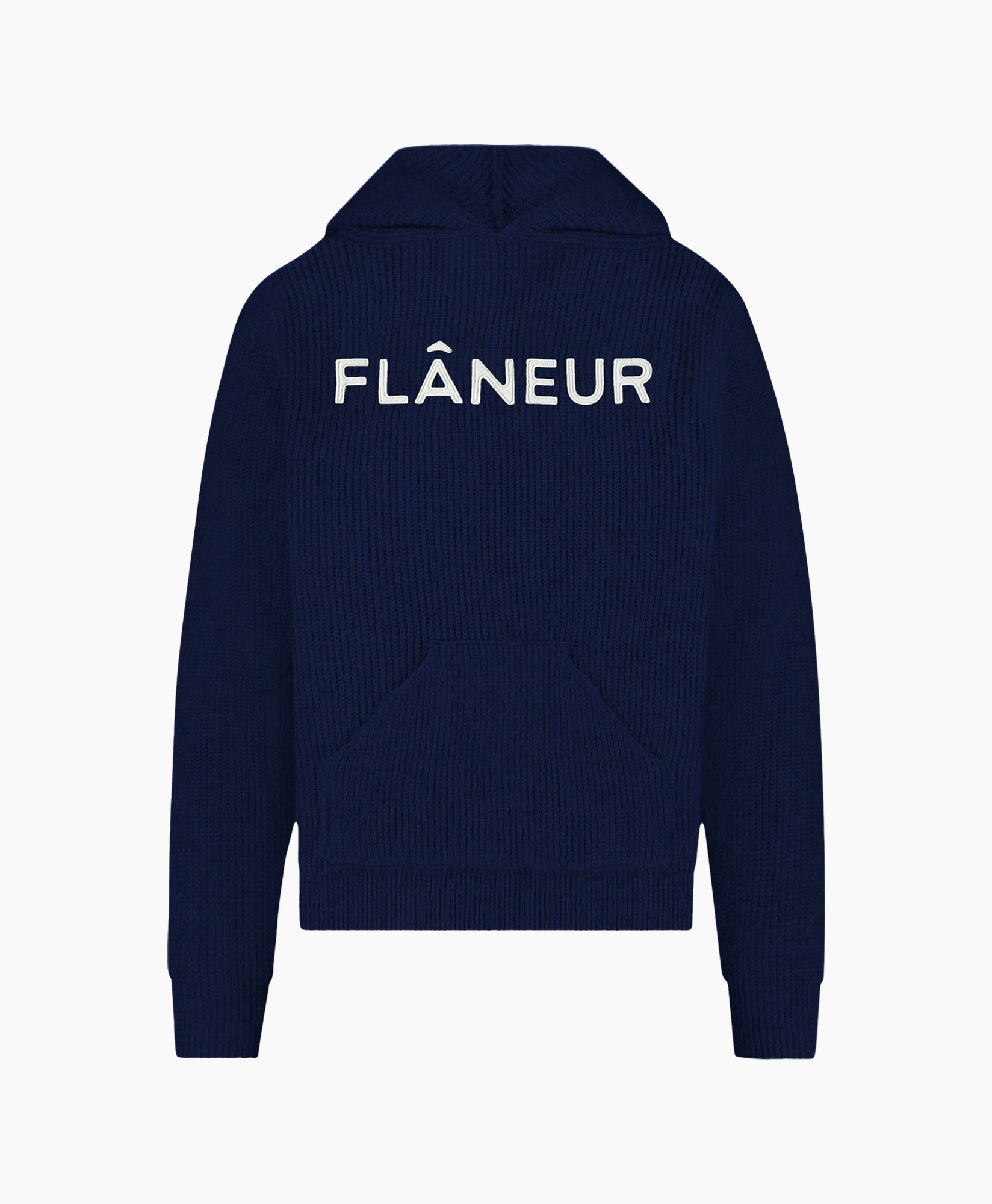 Hoodie Knitted Logo Hoodie Donker Blauw
