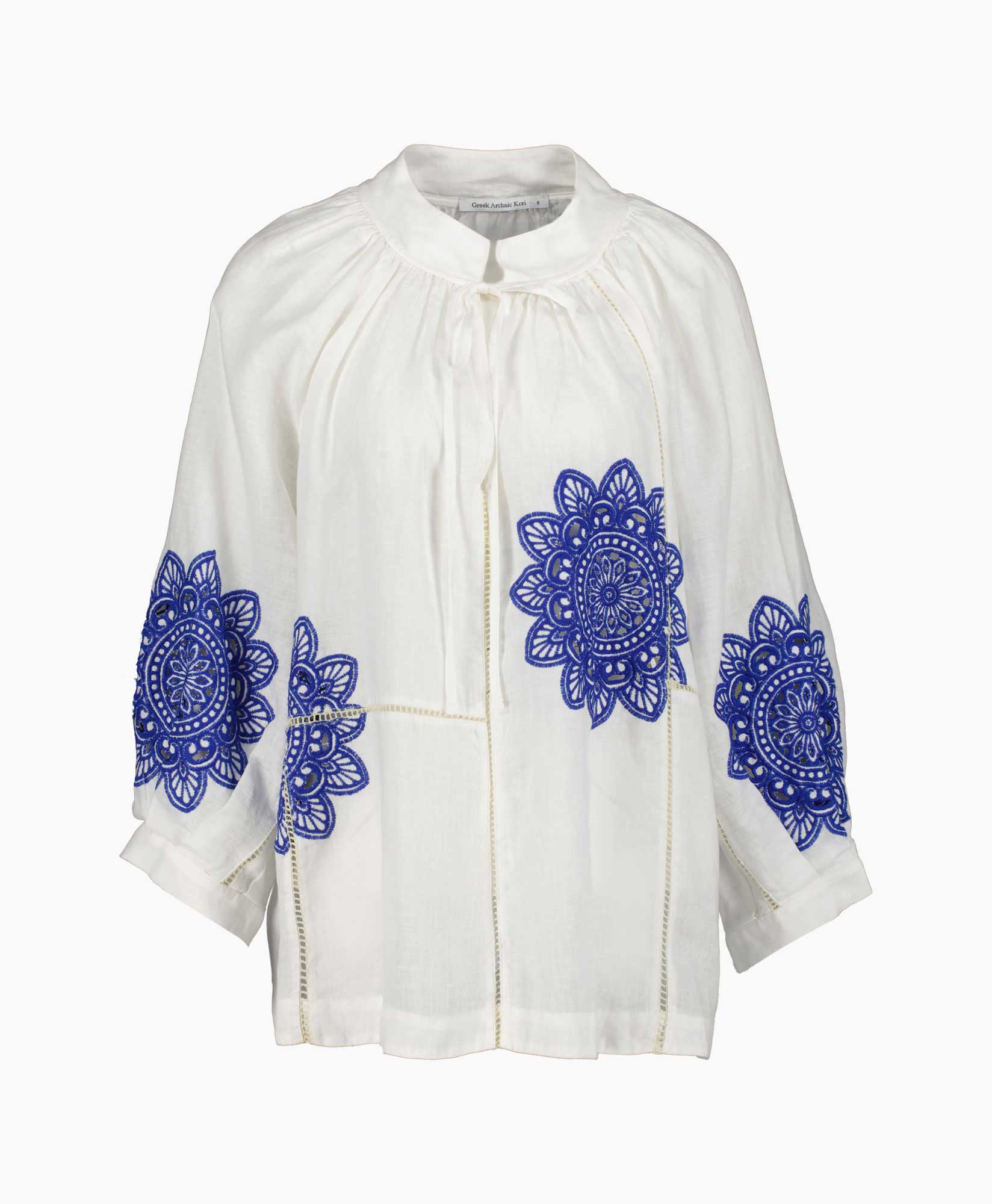 Greek Archaic Kori Blouse 240118 Blauw dessin