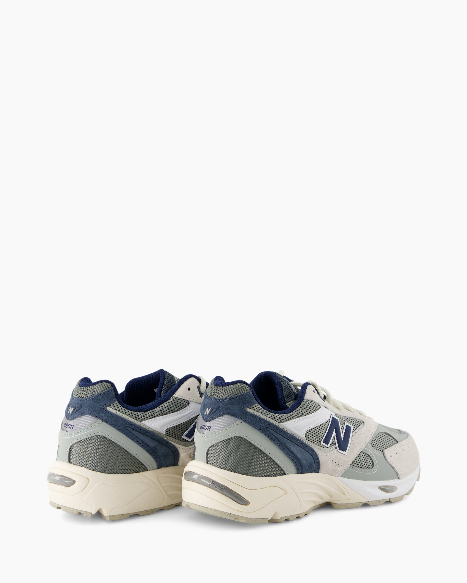 neakers, hardloopschoenen, gaas, solecrepe, grijs blauw