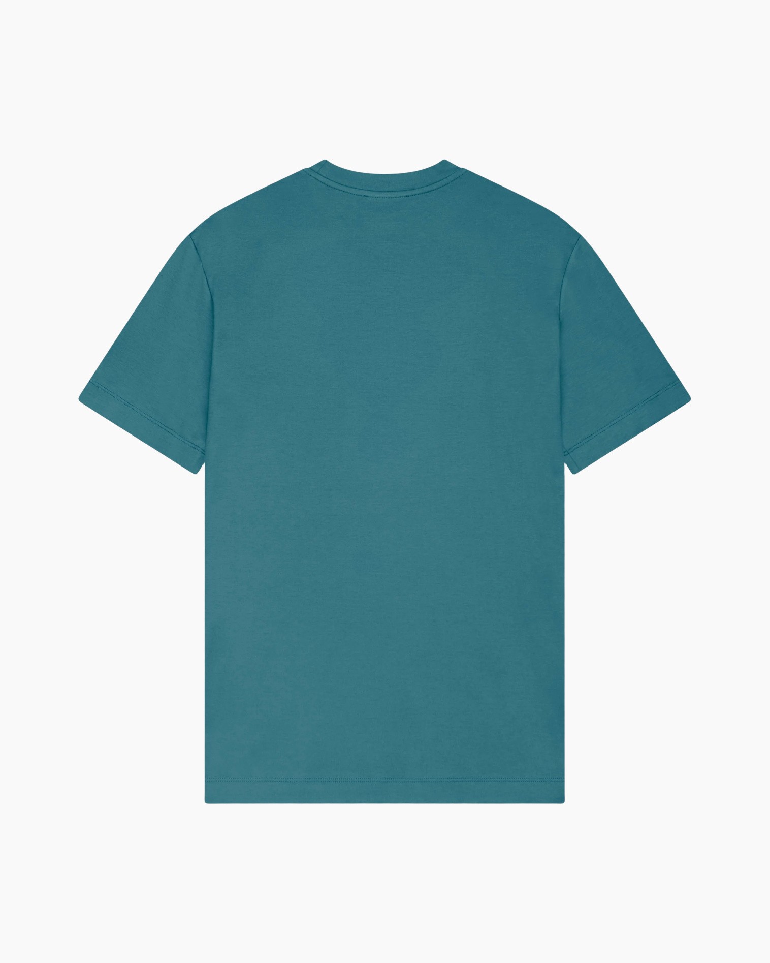 t-shirt, korte mouwen, groenblauw/teal, crewnek, eenvoudig
