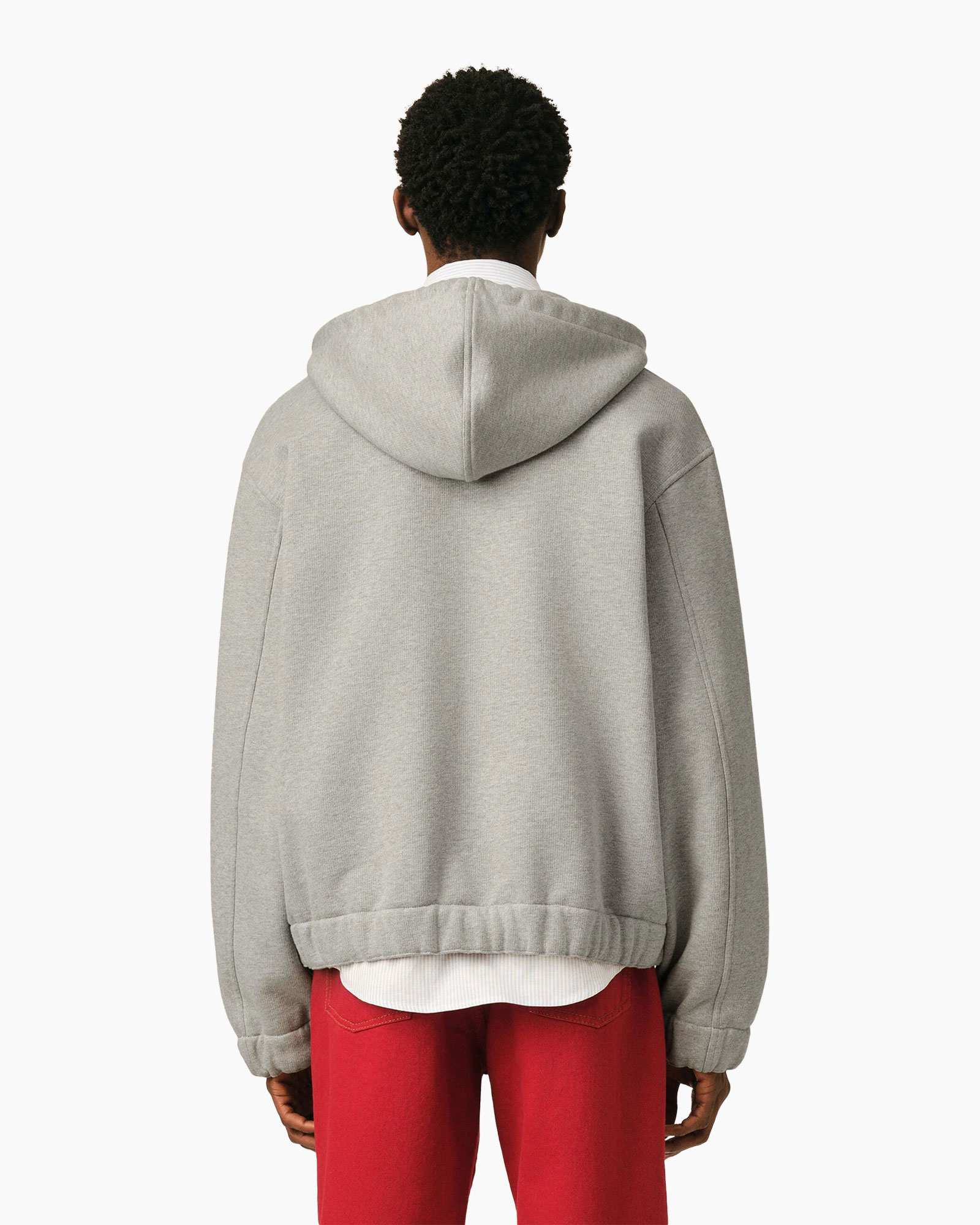 hoodie, rits, grijs, casual, zakken
