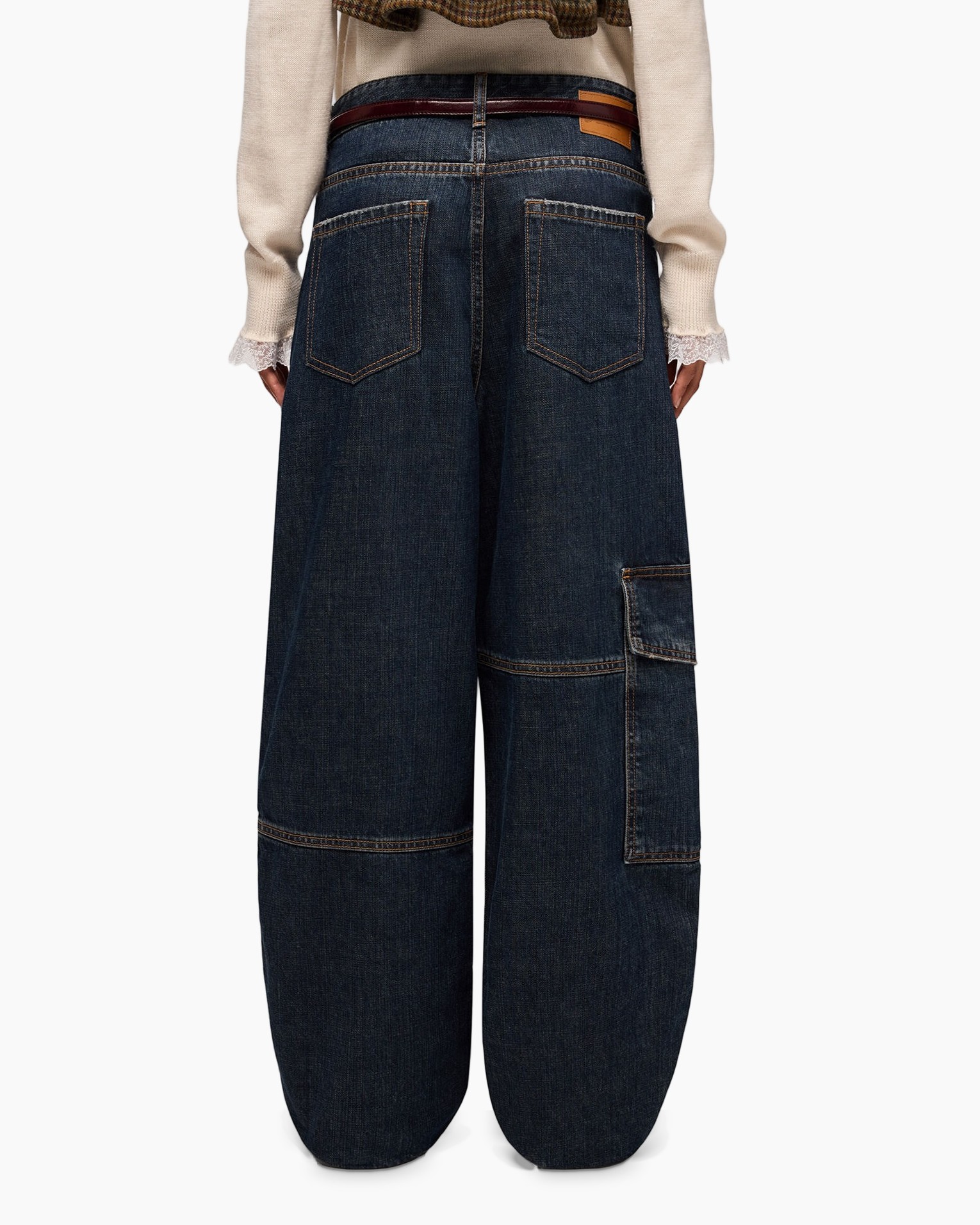 spijkerbroek, denim, patches, cargo zakken, wijdere pijpen