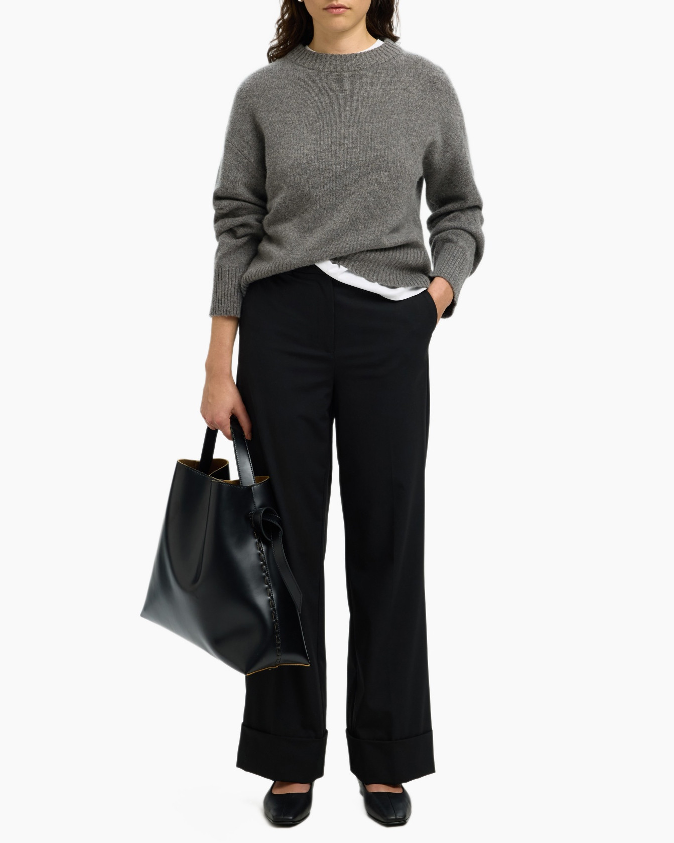 Trui Cille Cashmere Blend Ls Knit O-n Grijs