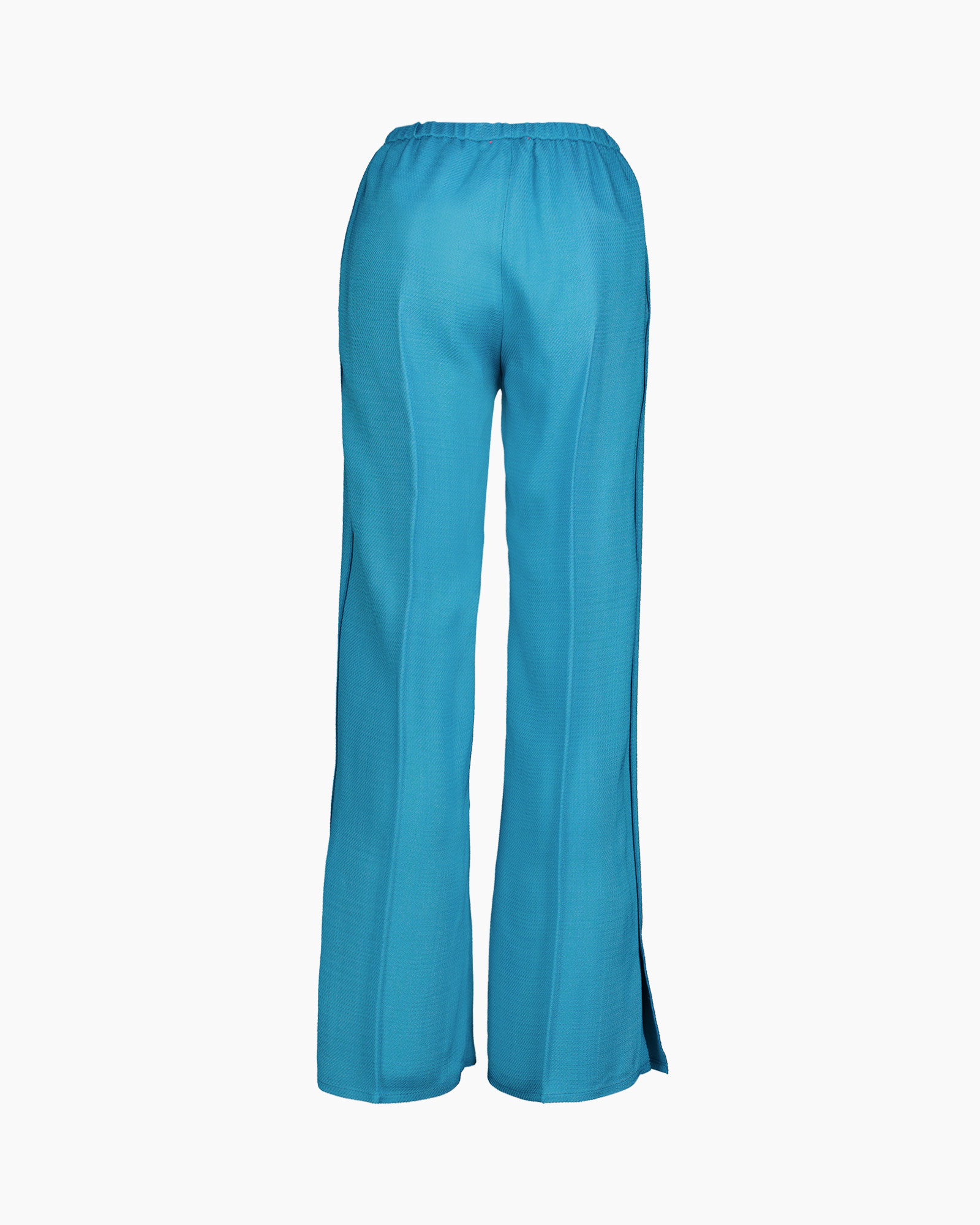 Flared Broek Slubbed Fluid Viscose Flared Aqua
