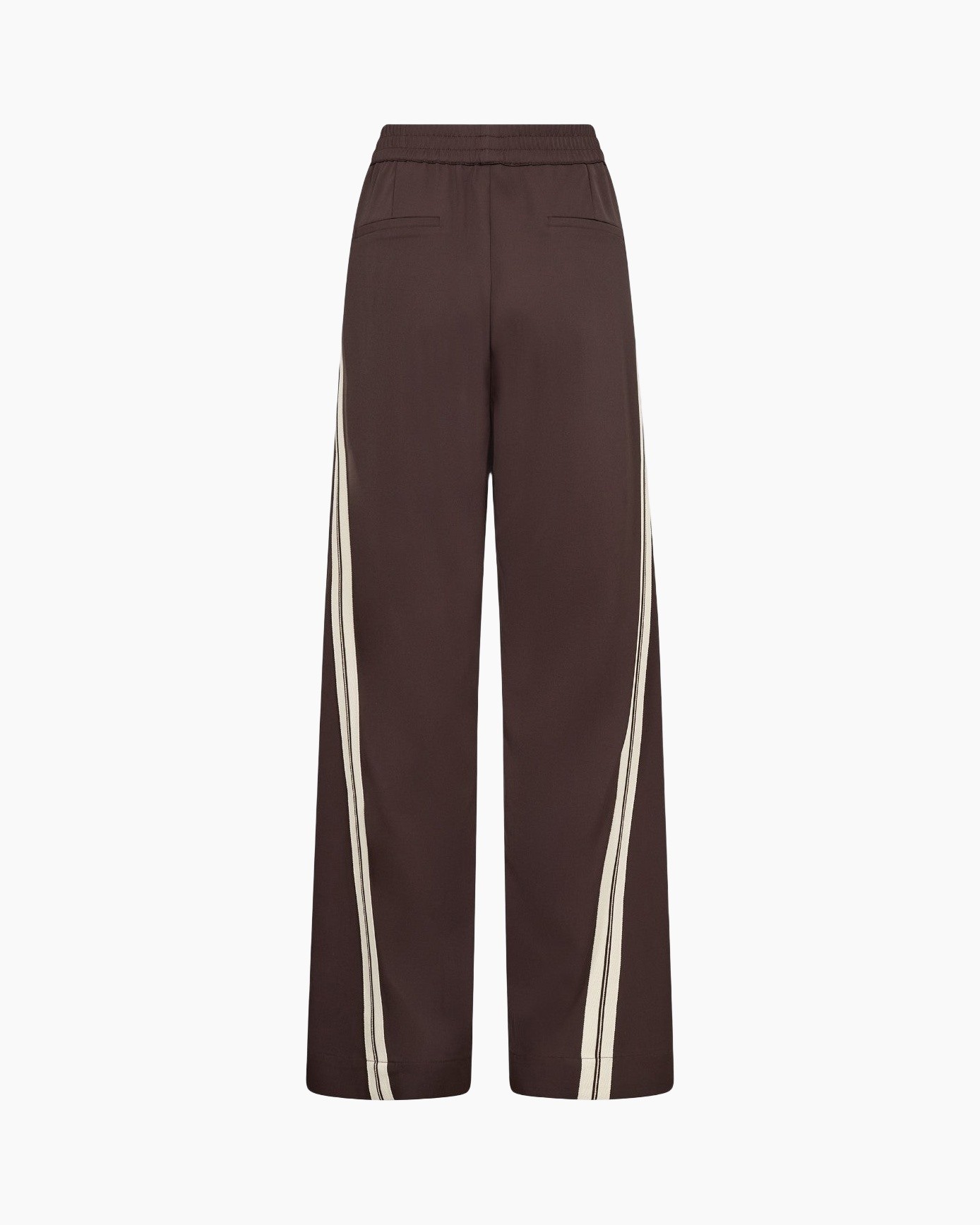 broek, broeken, wijd, gestreept, bruin