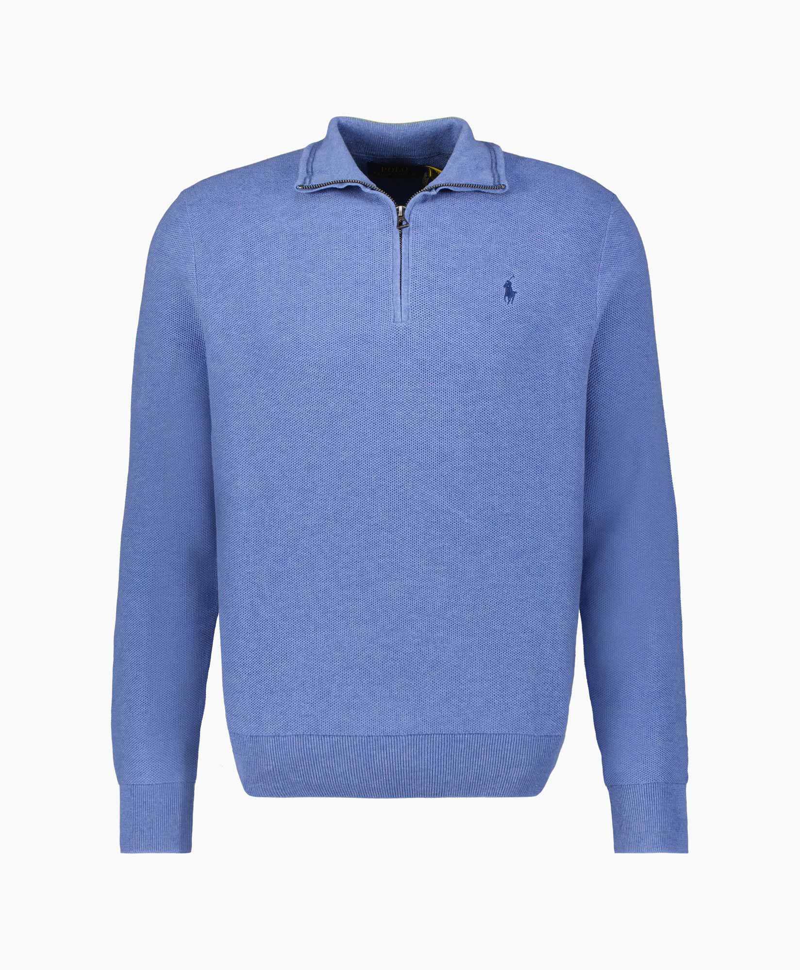 Pullover Quarterzip Cotton Blauw