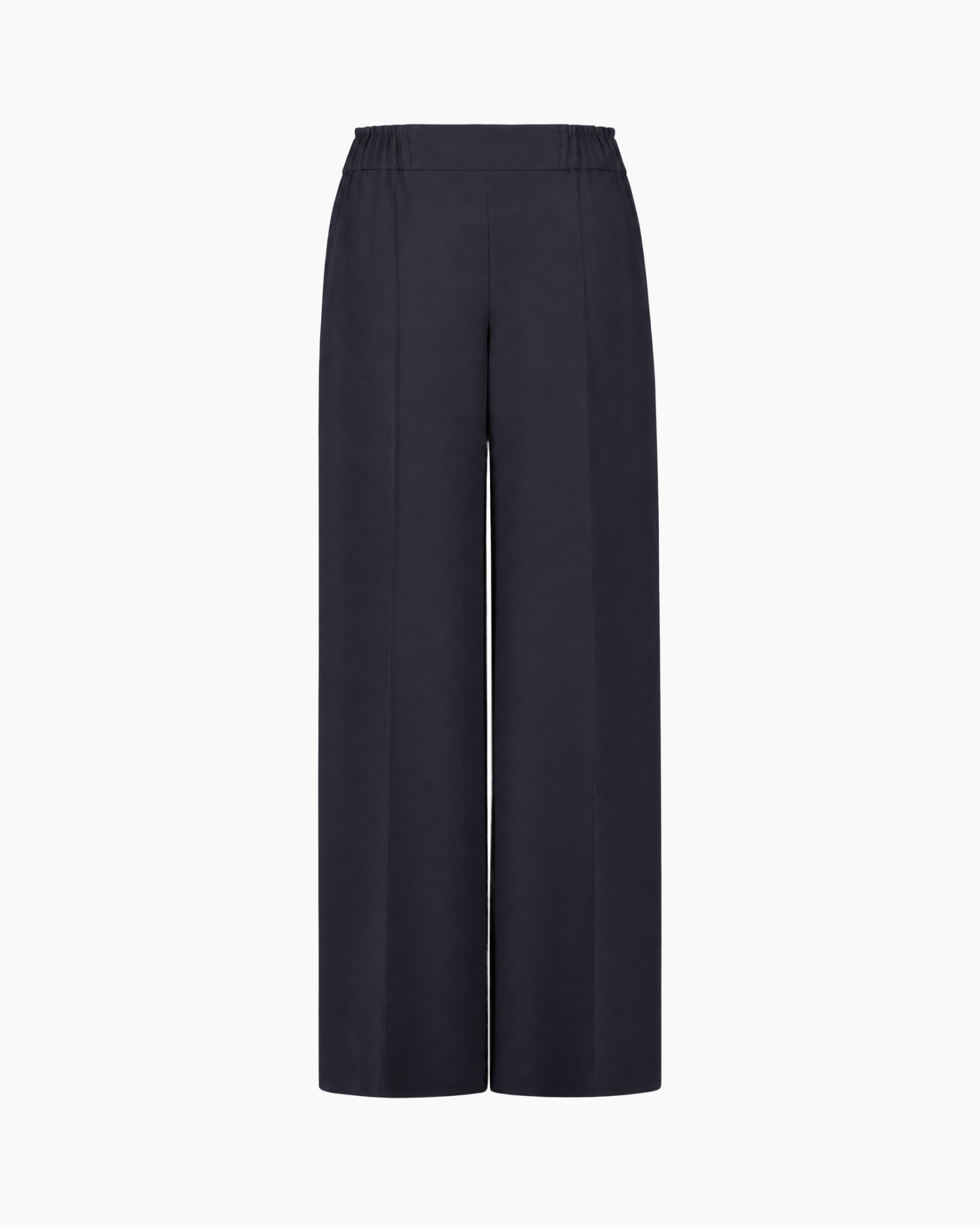 broek, broek, wijdtewijd, marineblauw, elastische taille
