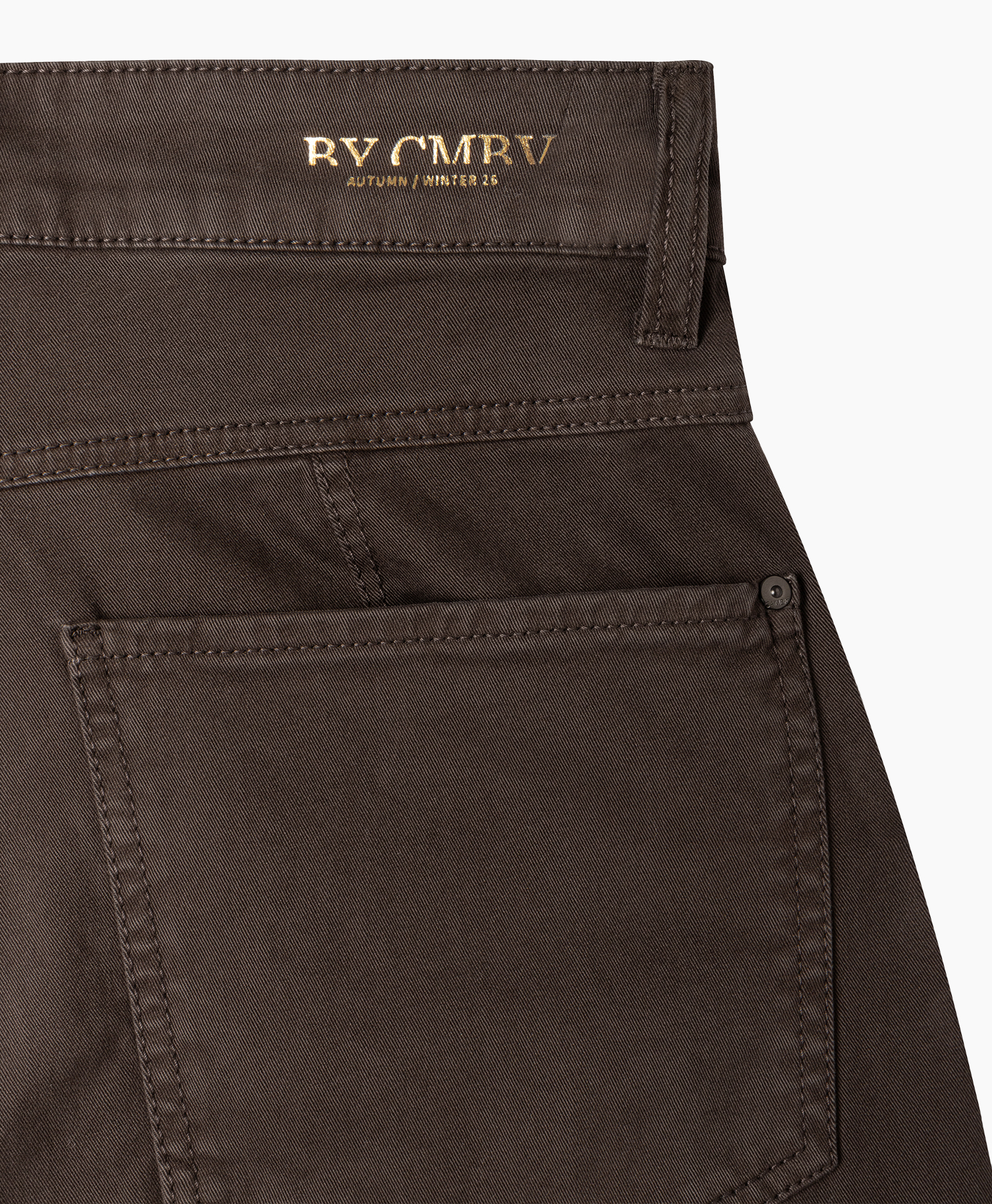 broek, achterzak, bruin, stiksel, riemlus