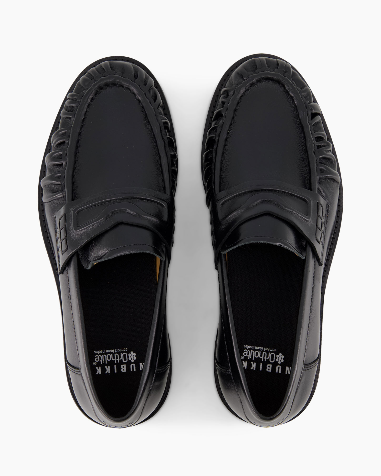 lijfslippers, mocassin, zwart, penny, slip-on