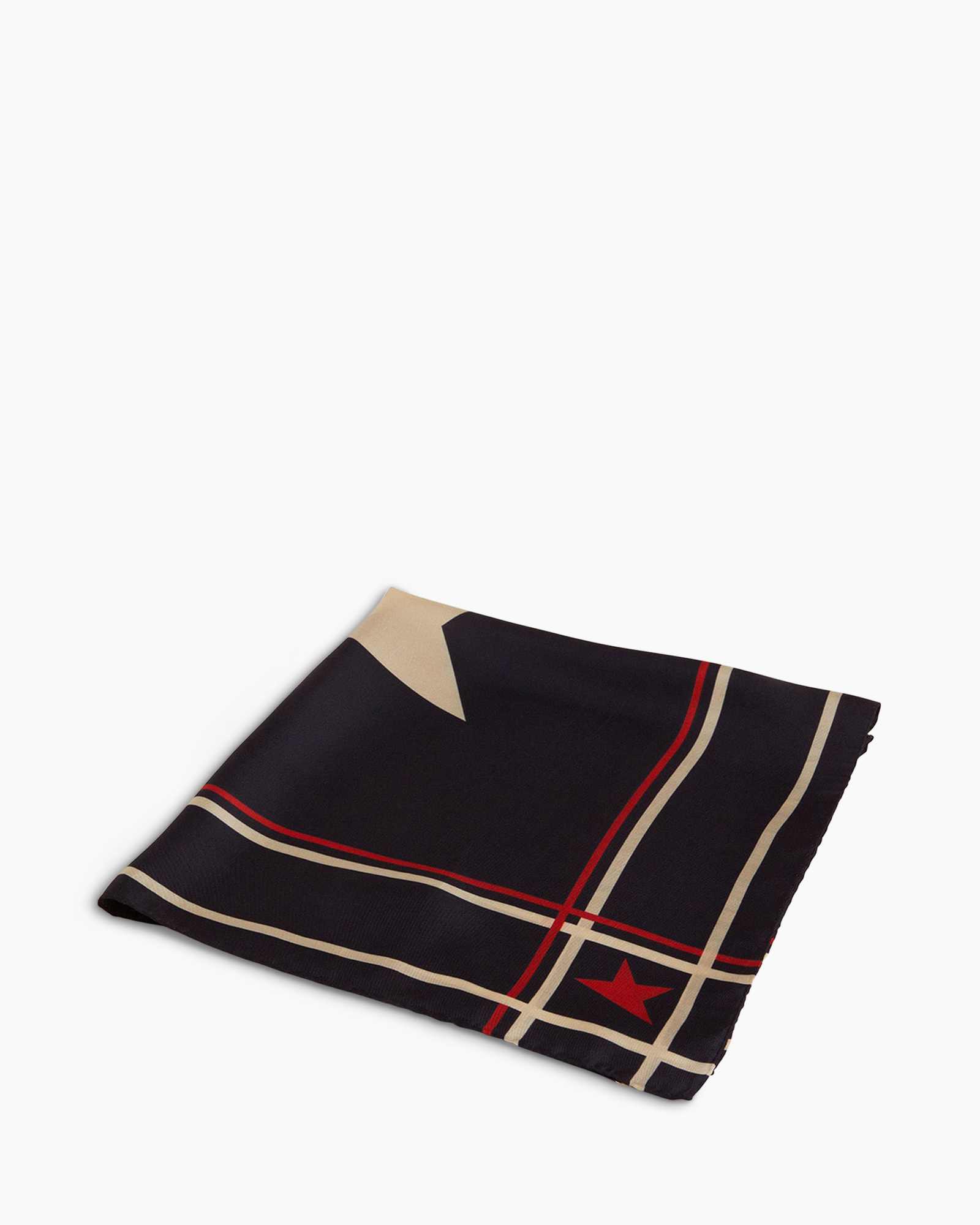 Sjaal Golden Foulard Star Print Silk Donker Blauw