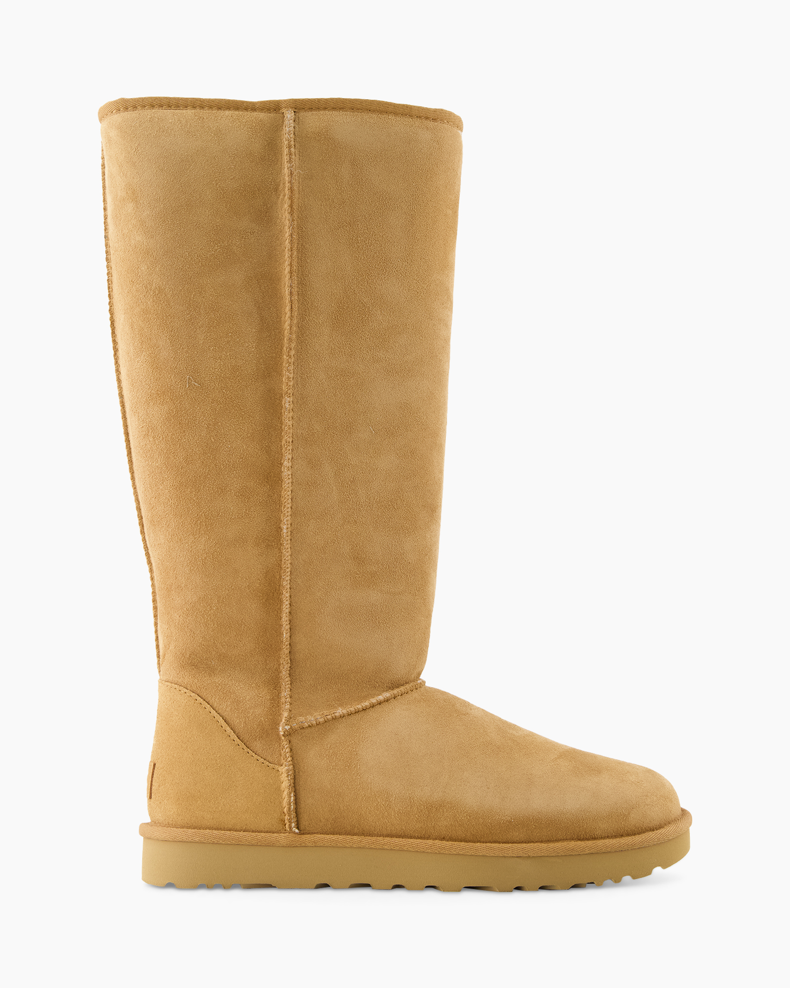 laarzen, kniehoge, suede, tan, zool