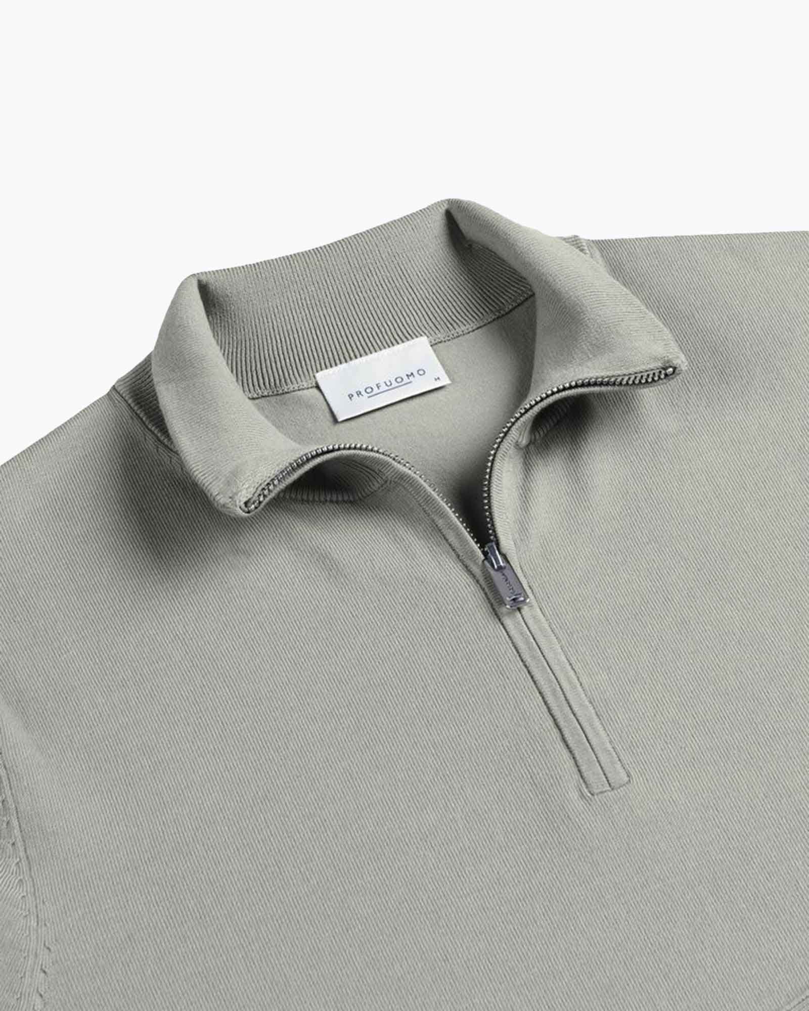 Pullover Half Zip Ls M midden groen