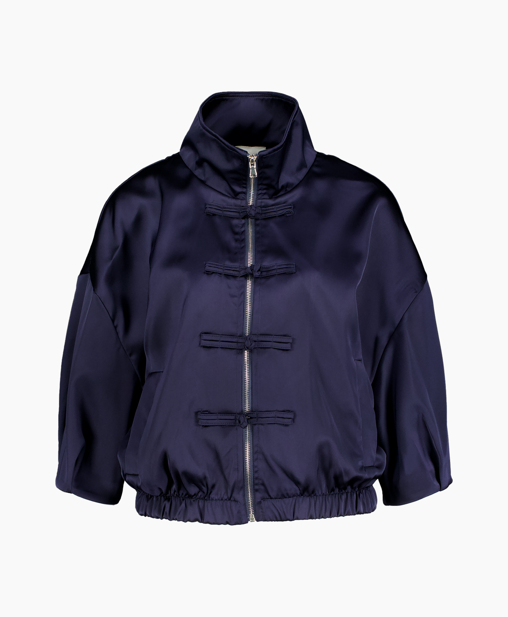 jas, jasakker, rits, duffle, marineblauw