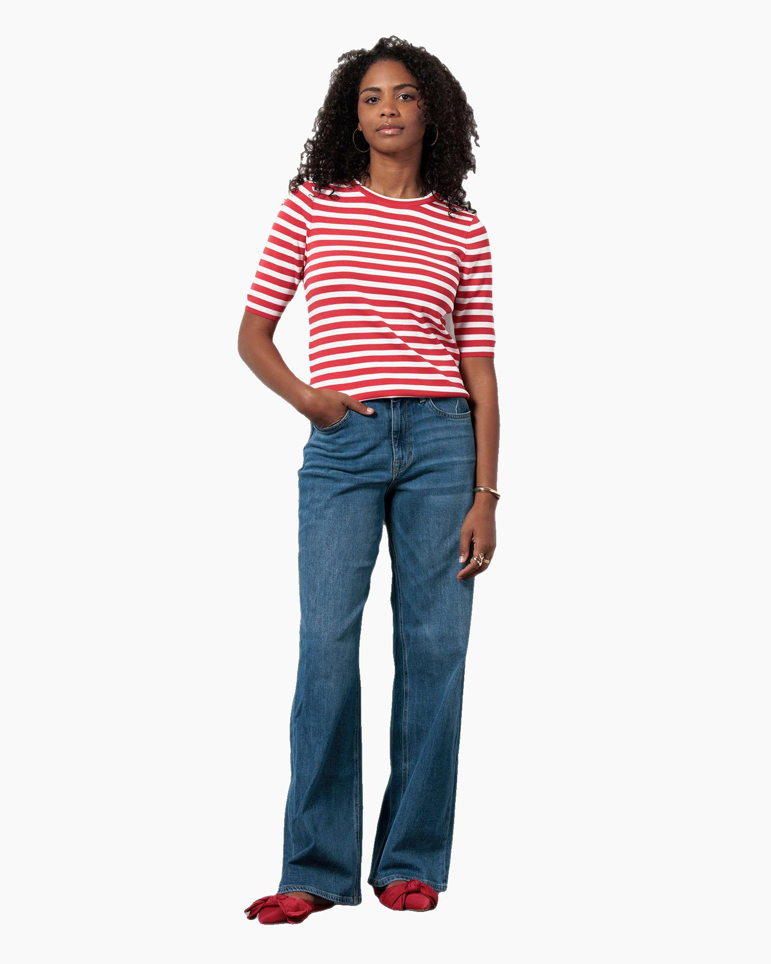 Pullover Luna Ssl Stripe Rood